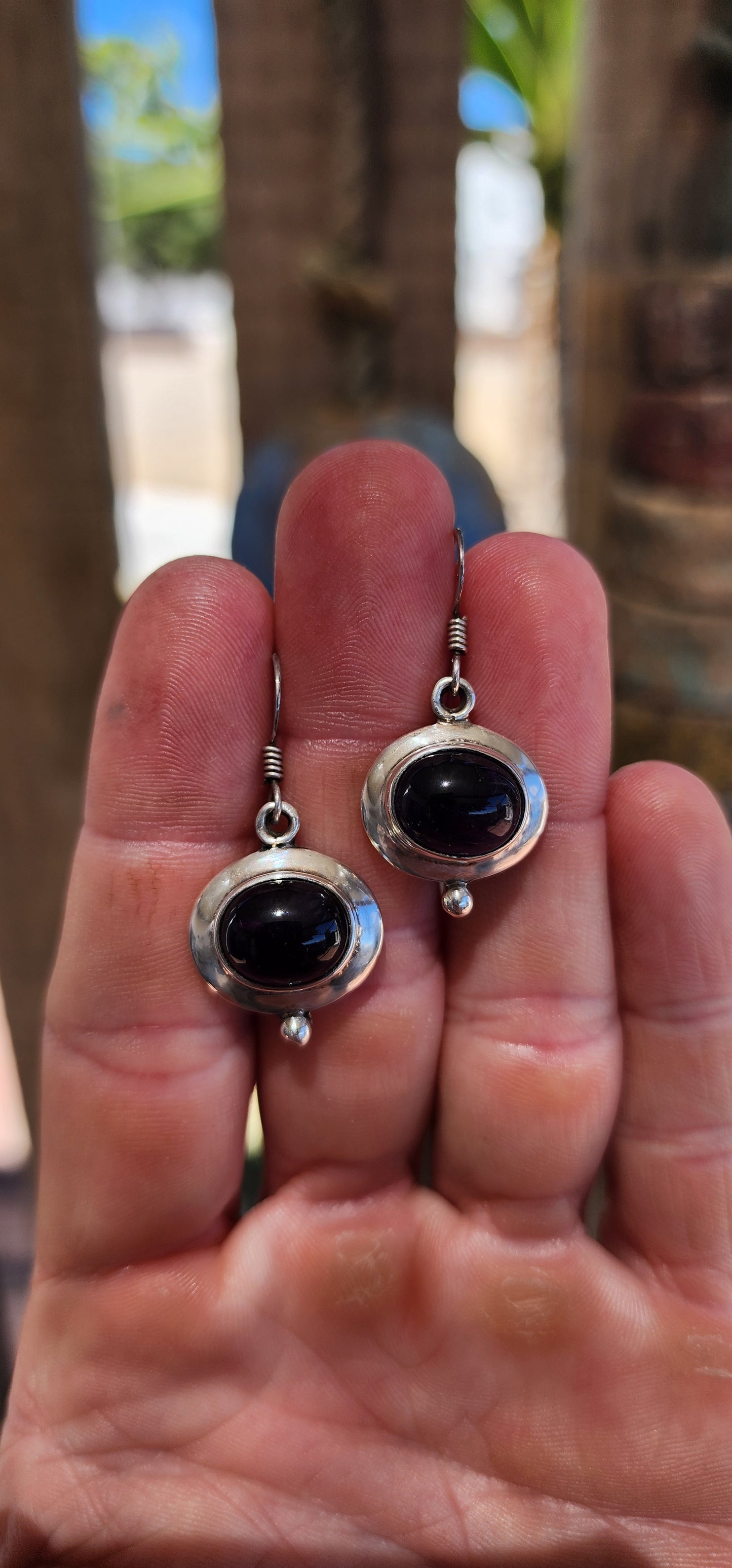 Bohemian Sterling Silver & Amethyst Drop Earrings