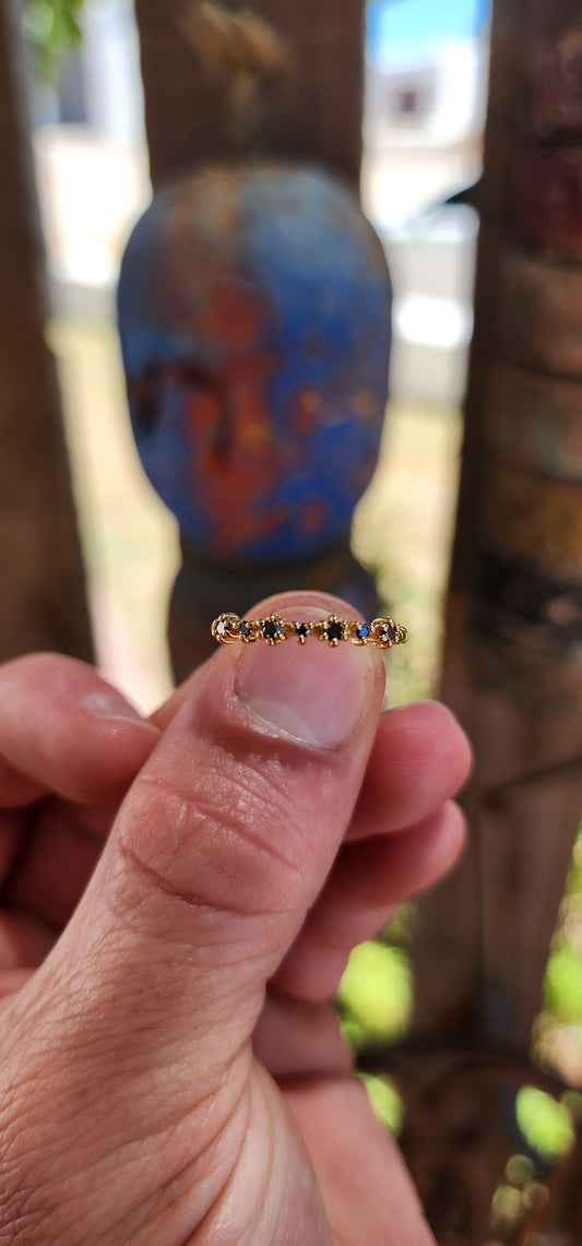 Black Diamond Sparkle Stacking Ring (Half Eternity Style)