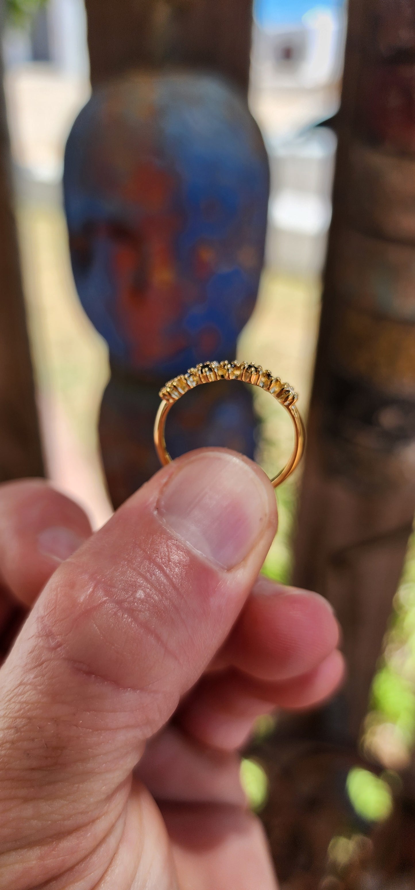 Black Diamond Sparkle Stacking Ring (Half Eternity Style)