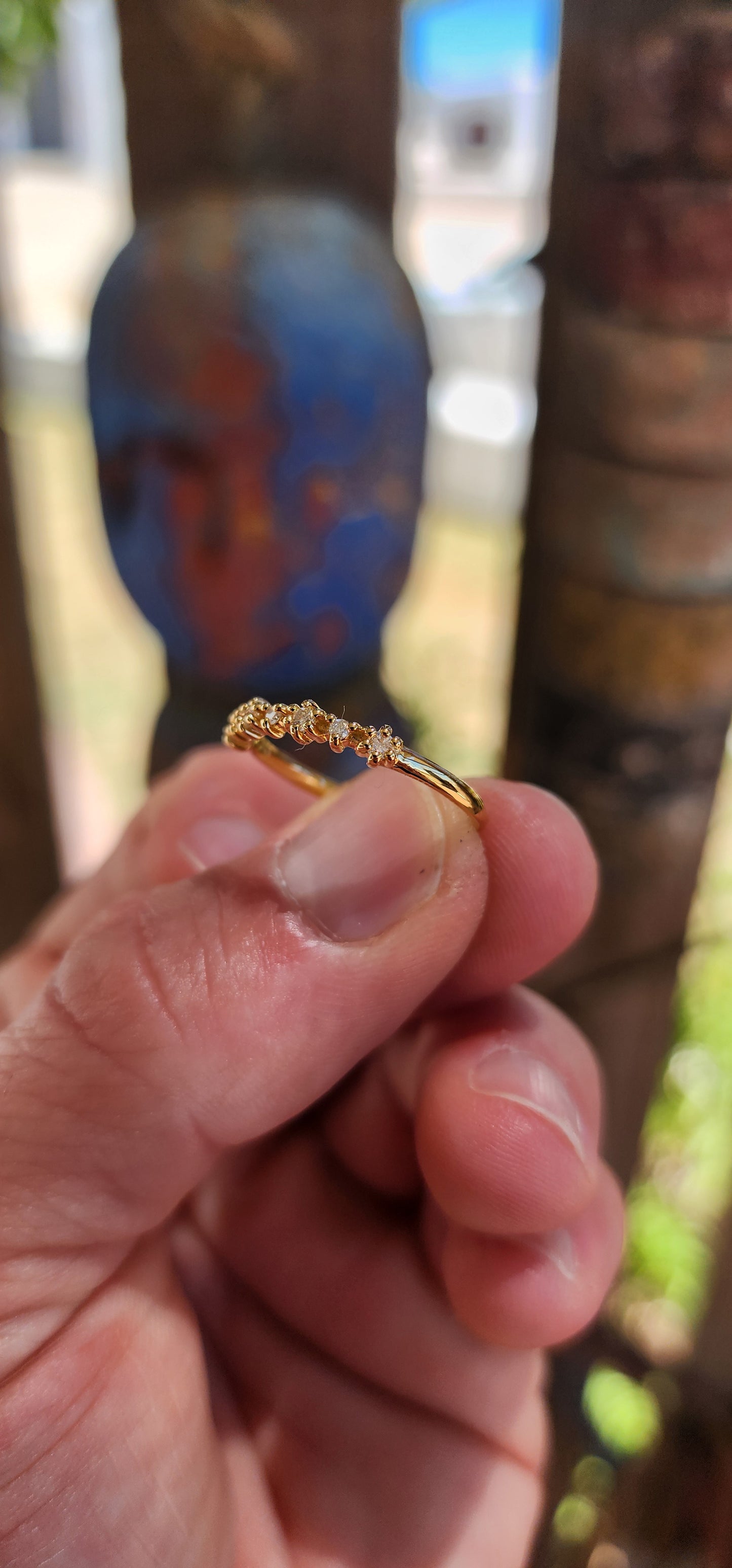 Salt & Pepper Diamond Stacking Ring(Half Eternity Style)