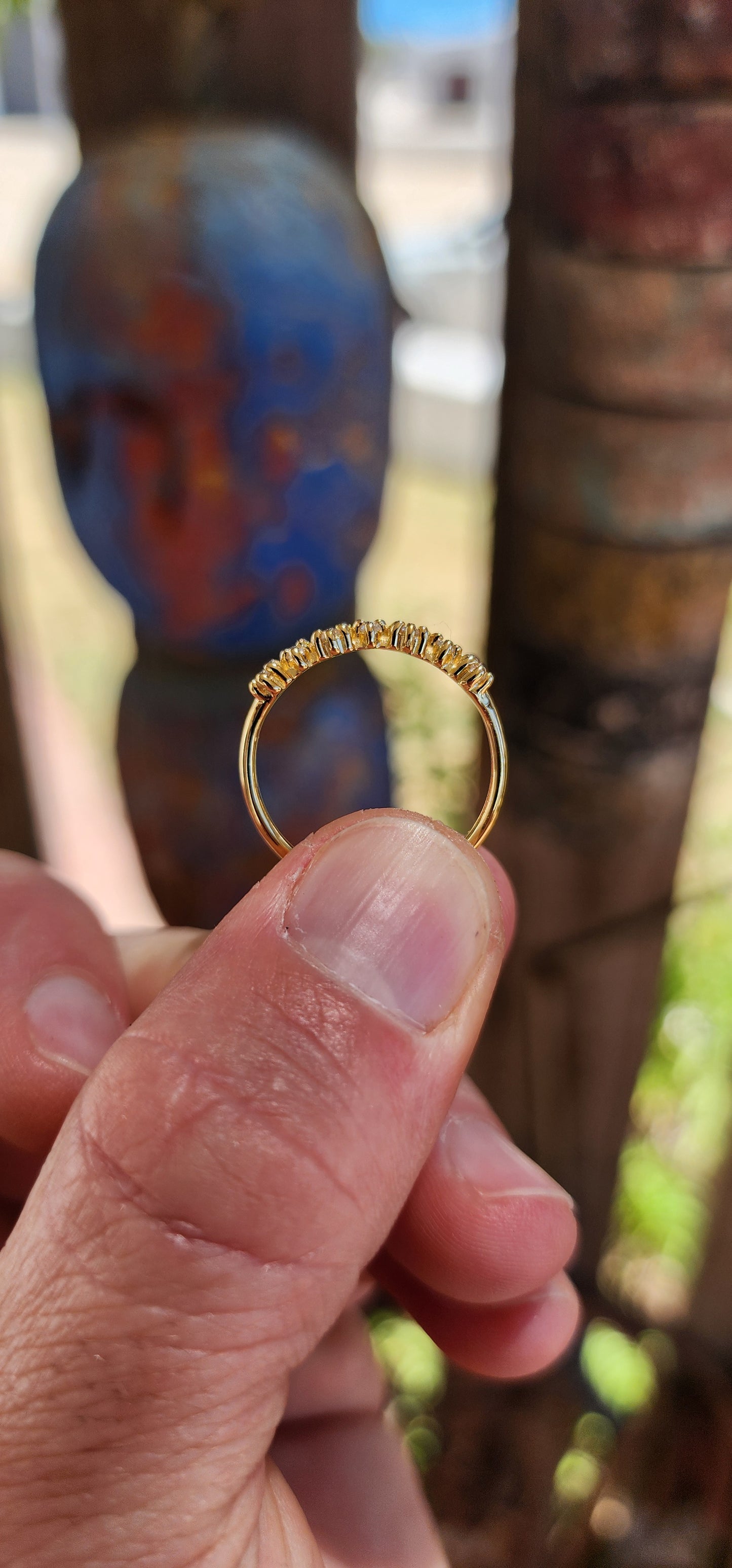 Salt & Pepper Diamond Stacking Ring(Half Eternity Style)