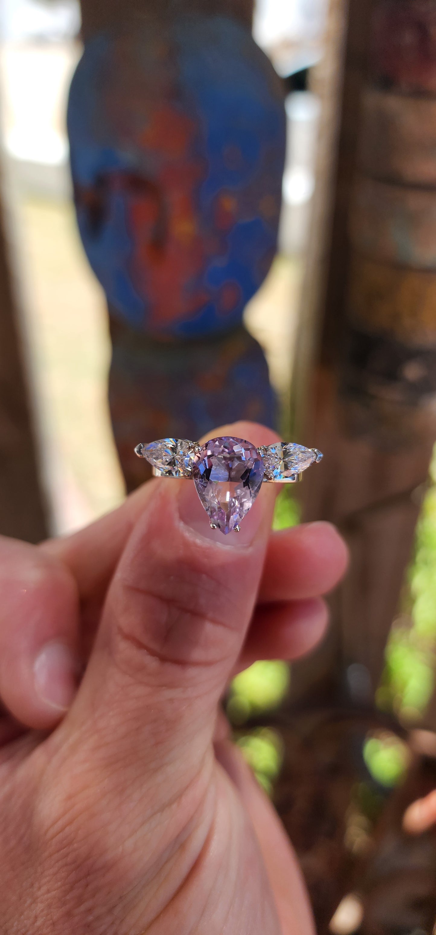 Winged Amethyst Trilogy Ring (Sterling Silver) 
An absolute fairytale statement ring with serious “guardian angel energy”.