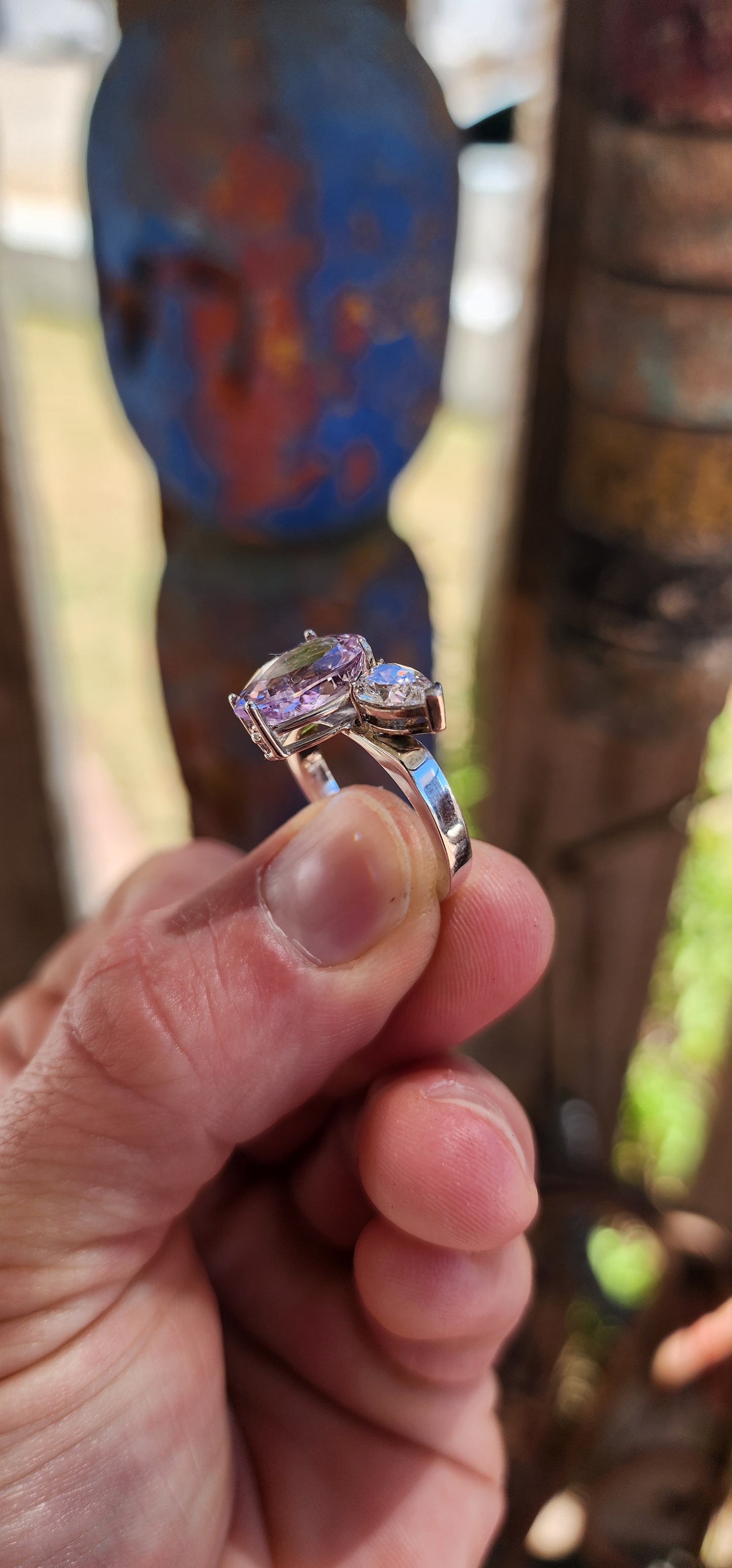 Winged Amethyst Trilogy Ring (Sterling Silver) 
An absolute fairytale statement ring with serious “guardian angel energy”.