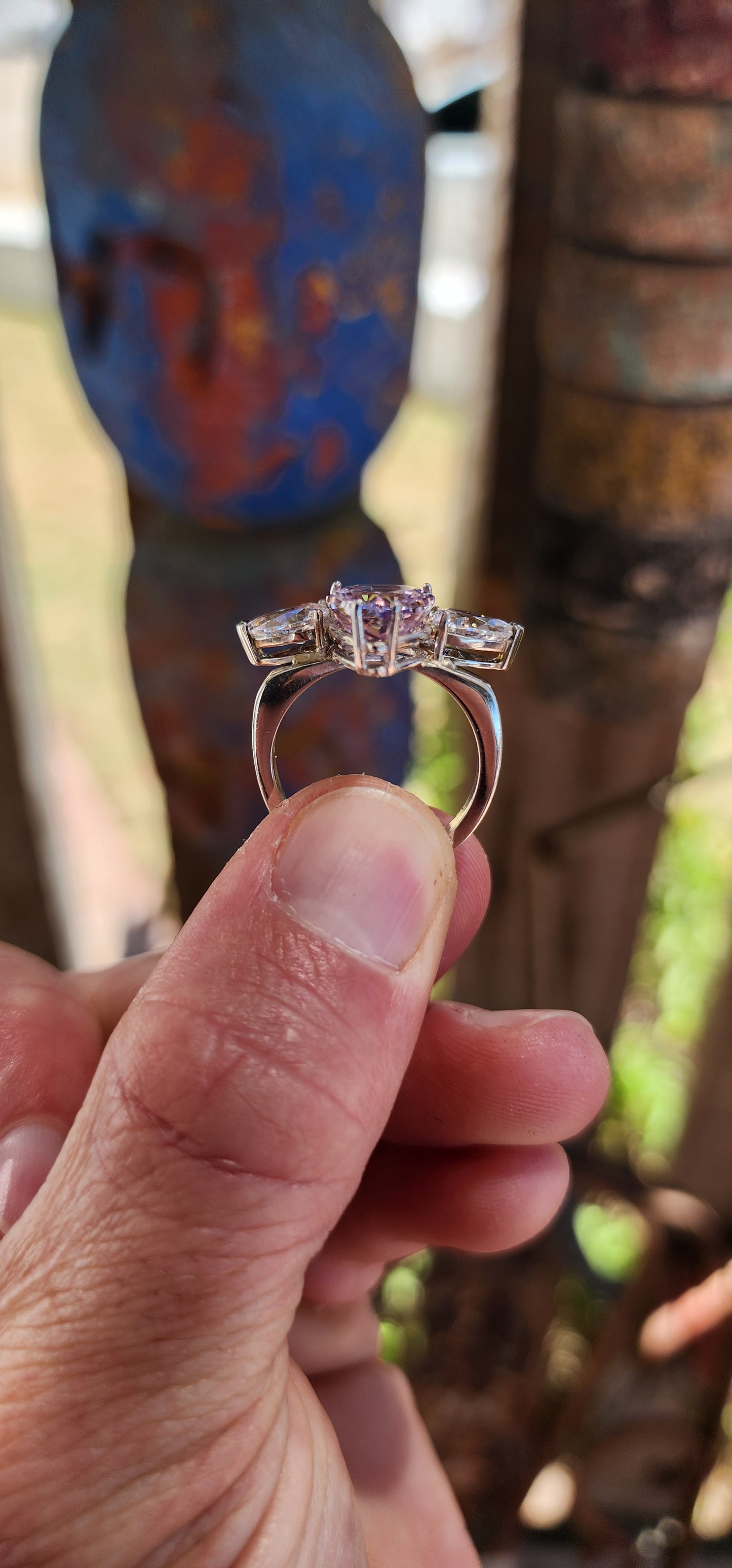 Winged Amethyst Trilogy Ring (Sterling Silver) 
An absolute fairytale statement ring with serious “guardian angel energy”.