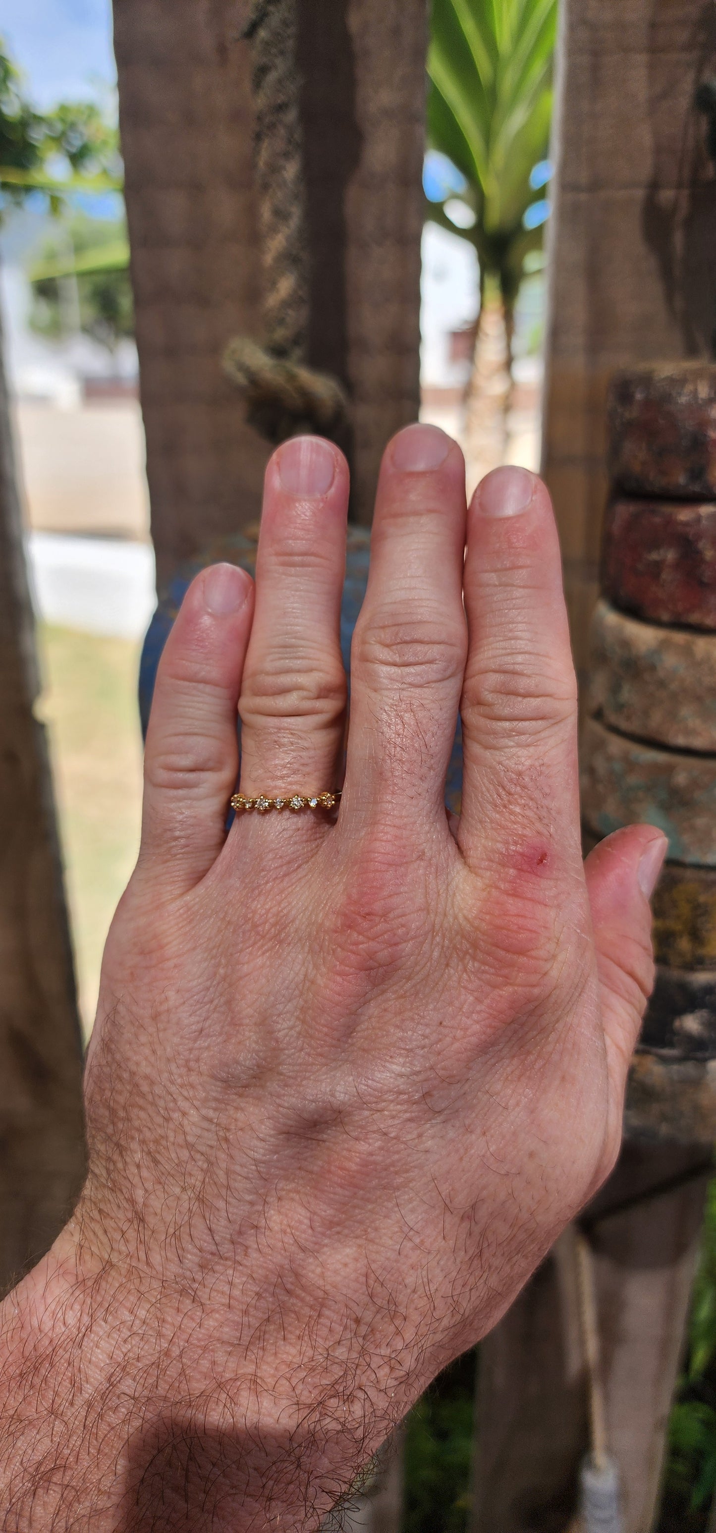 Salt & Pepper Diamond Stacking Ring(Half Eternity Style)
