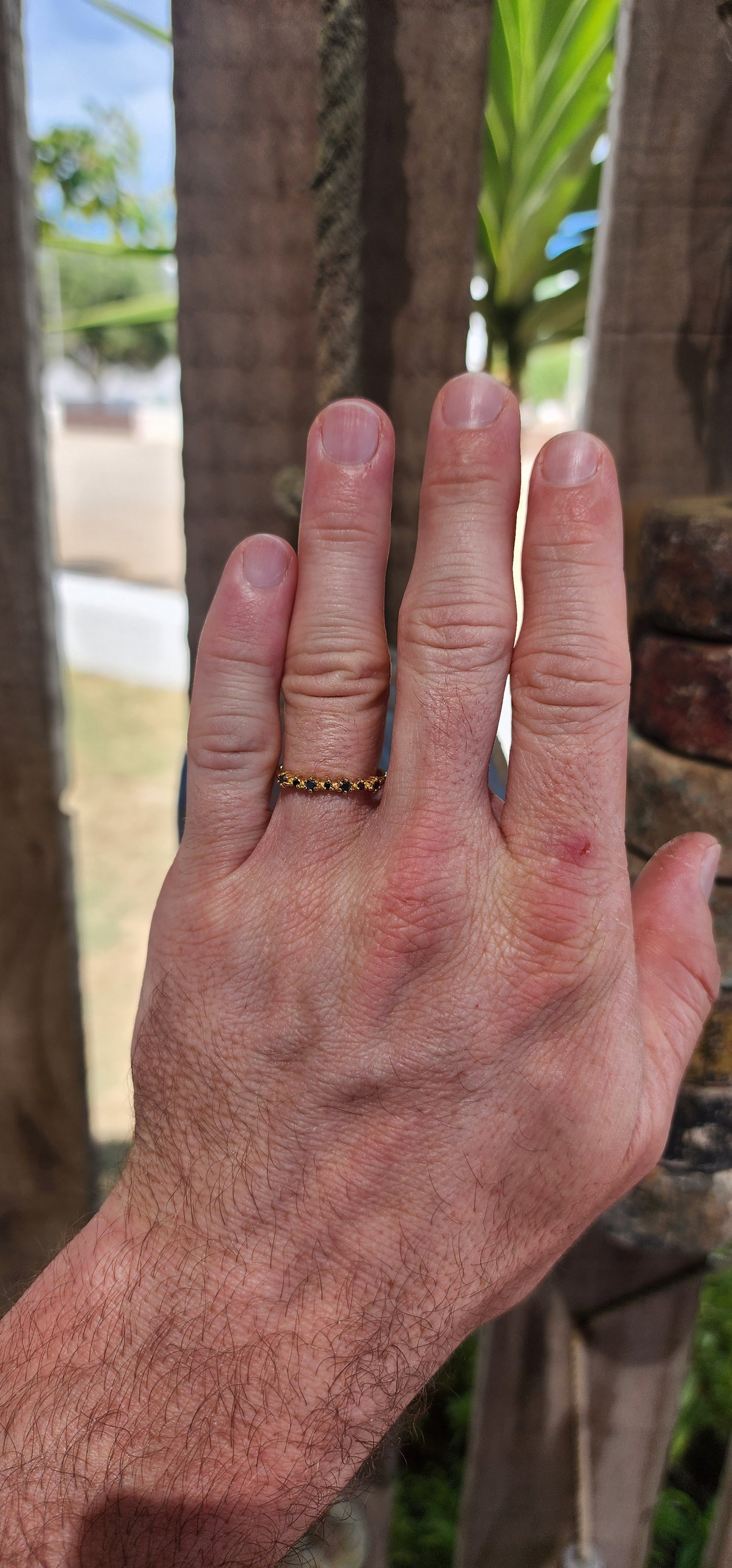 Black Diamond Sparkle Stacking Ring (Half Eternity Style)