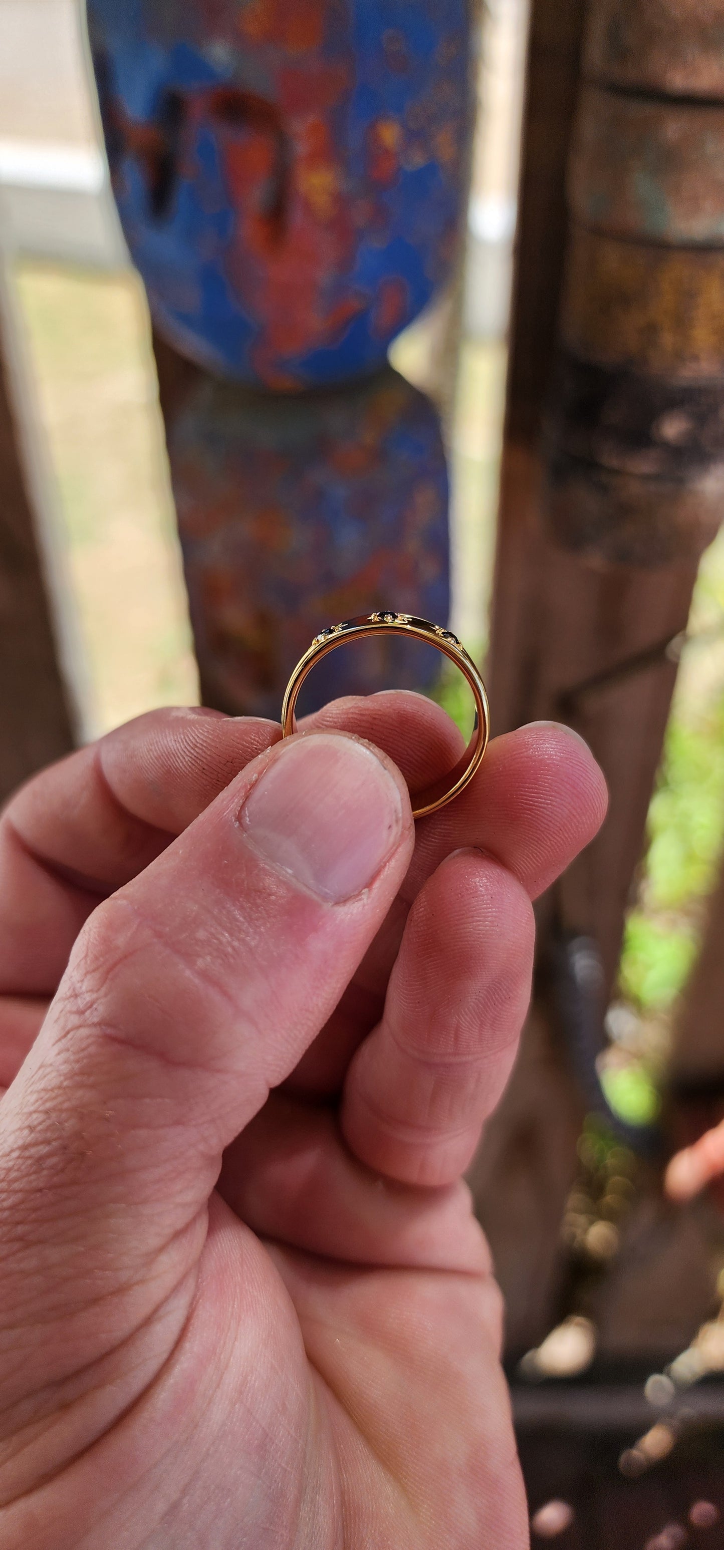 Marvelous Black Diamond Unisex Gypsy-Style Ring.