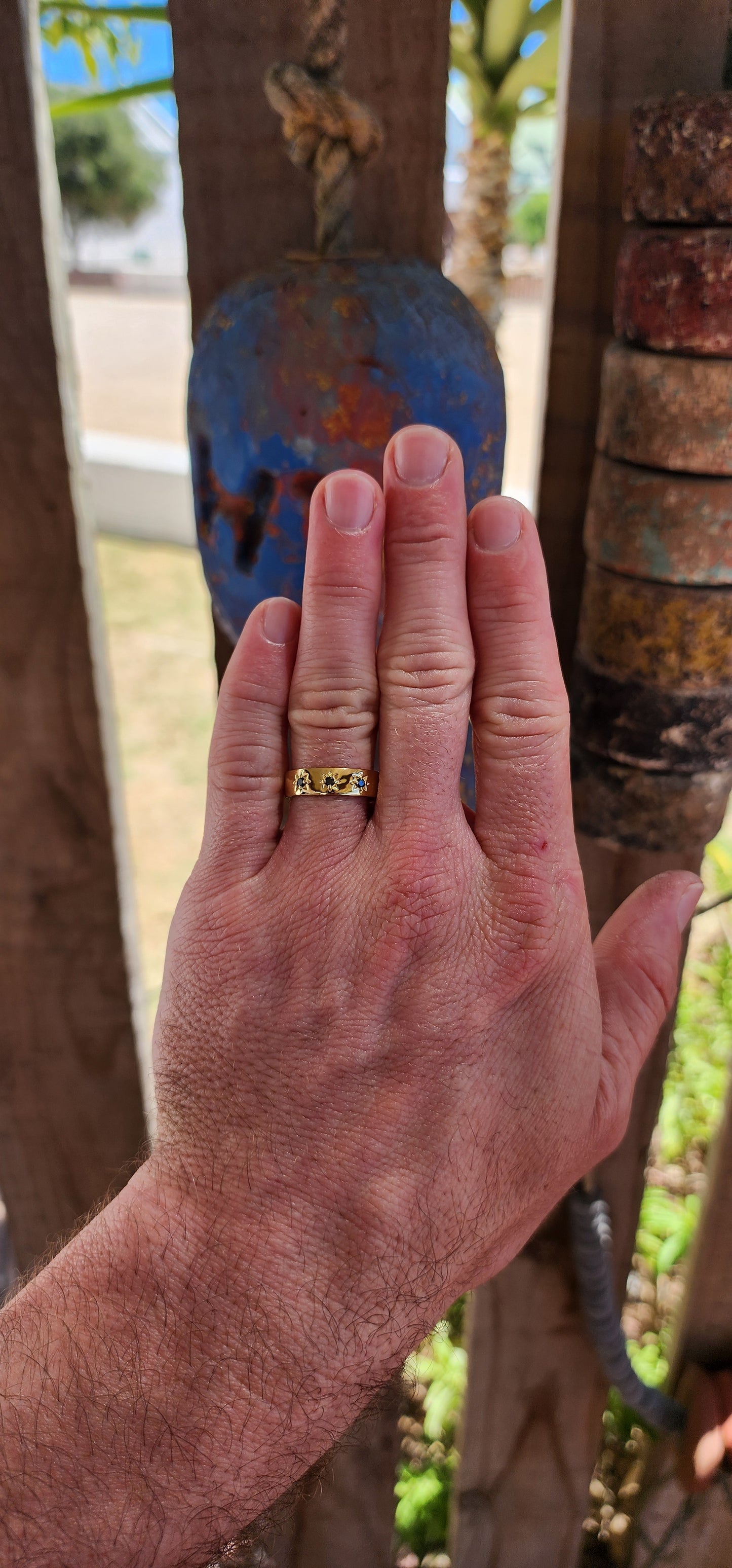 Marvelous Black Diamond Unisex Gypsy-Style Ring.