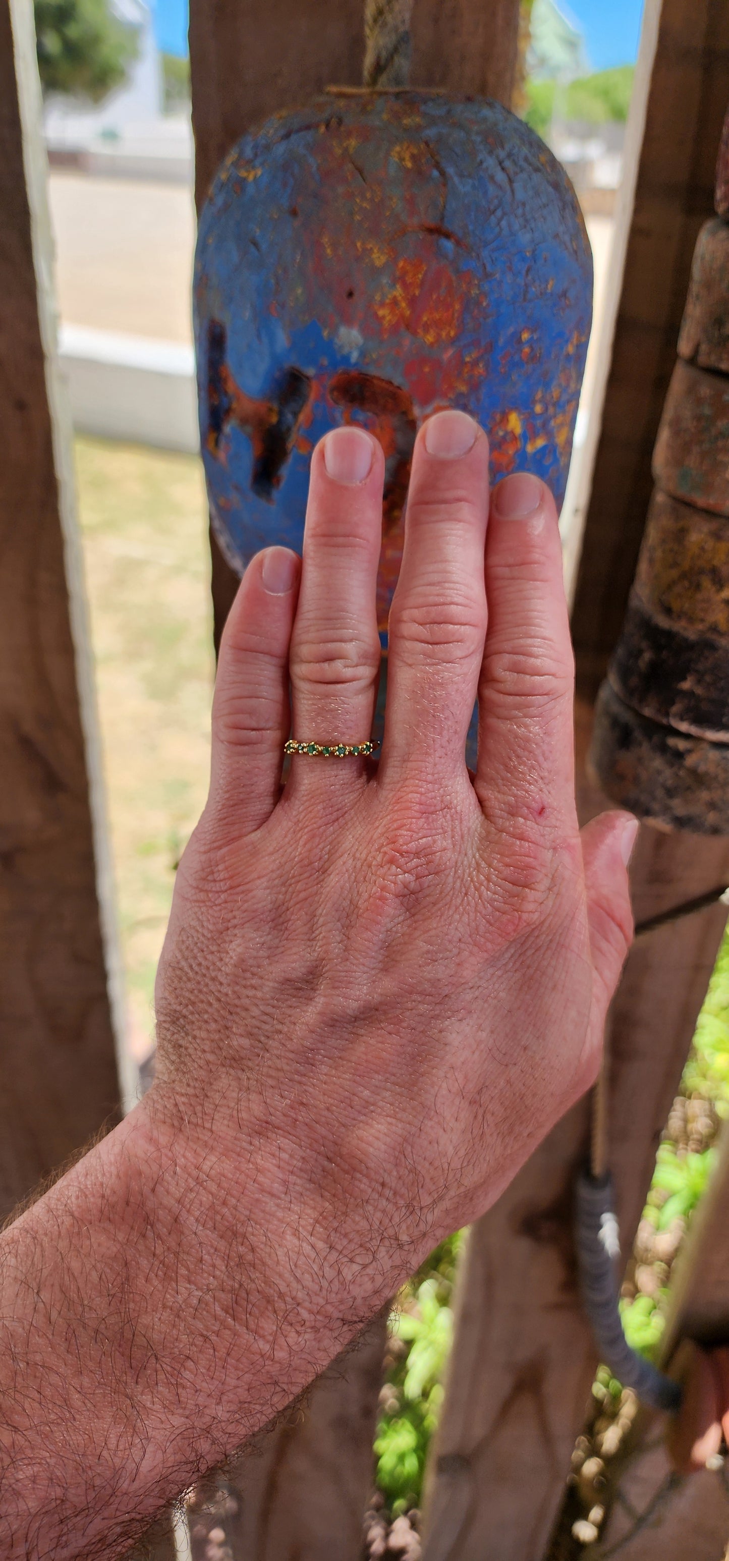 Emerald Sparkle Stacking Ring (Half Eternity Style).