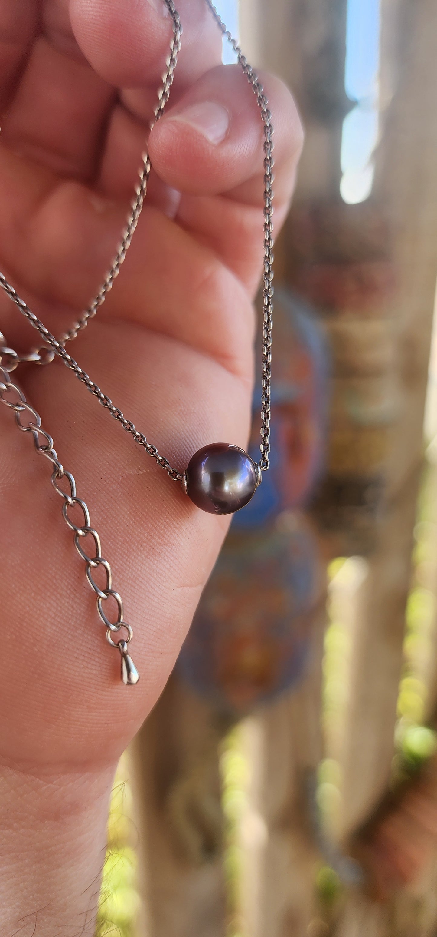 This sterling silver & black peacock cultured pearl necklace is a timeless little talisman for both the ladies AND the boys.