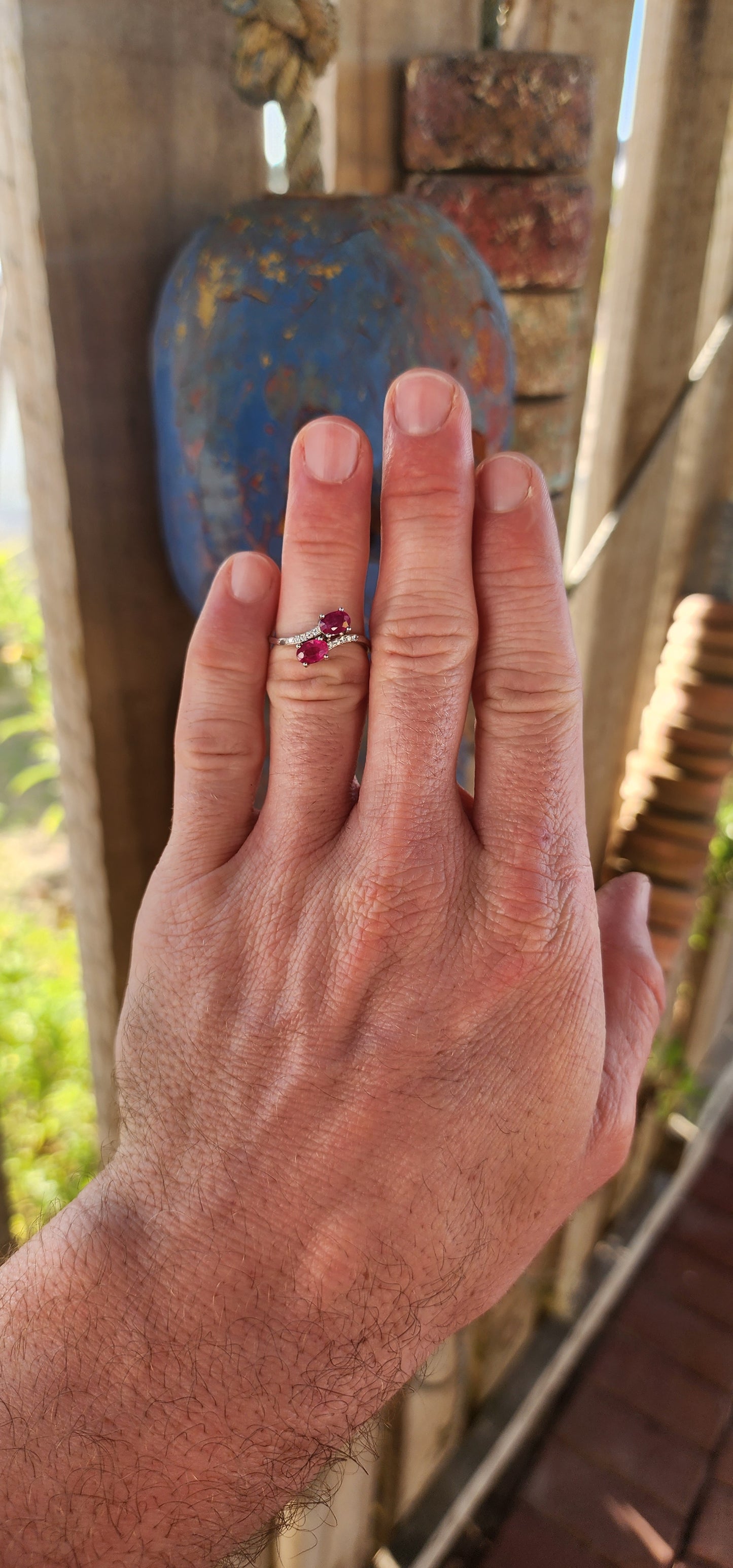 Sterling Silver Ruby “Toi et Moi” Ring.Elegant. Romantic. Timeless — with a bold red-hot twist.