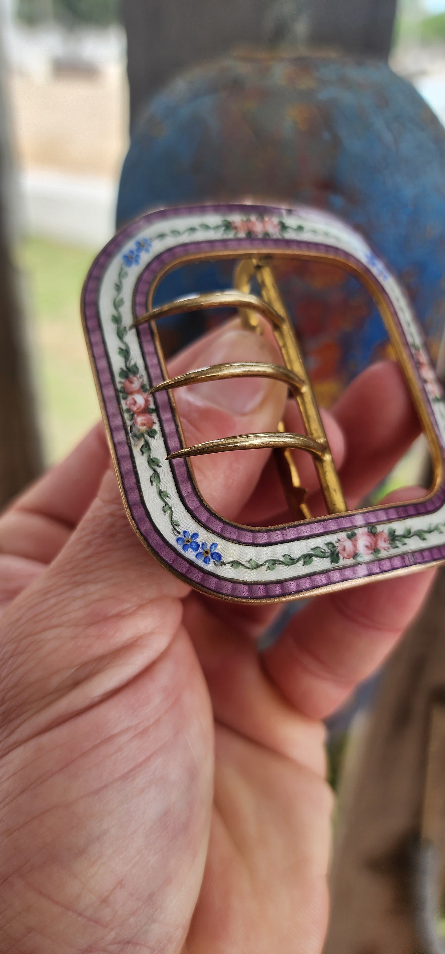 This stunning Art Deco era belt buckle, dating to around the 1920s, is a beautiful blend of craftsmanship and decorative artistry.