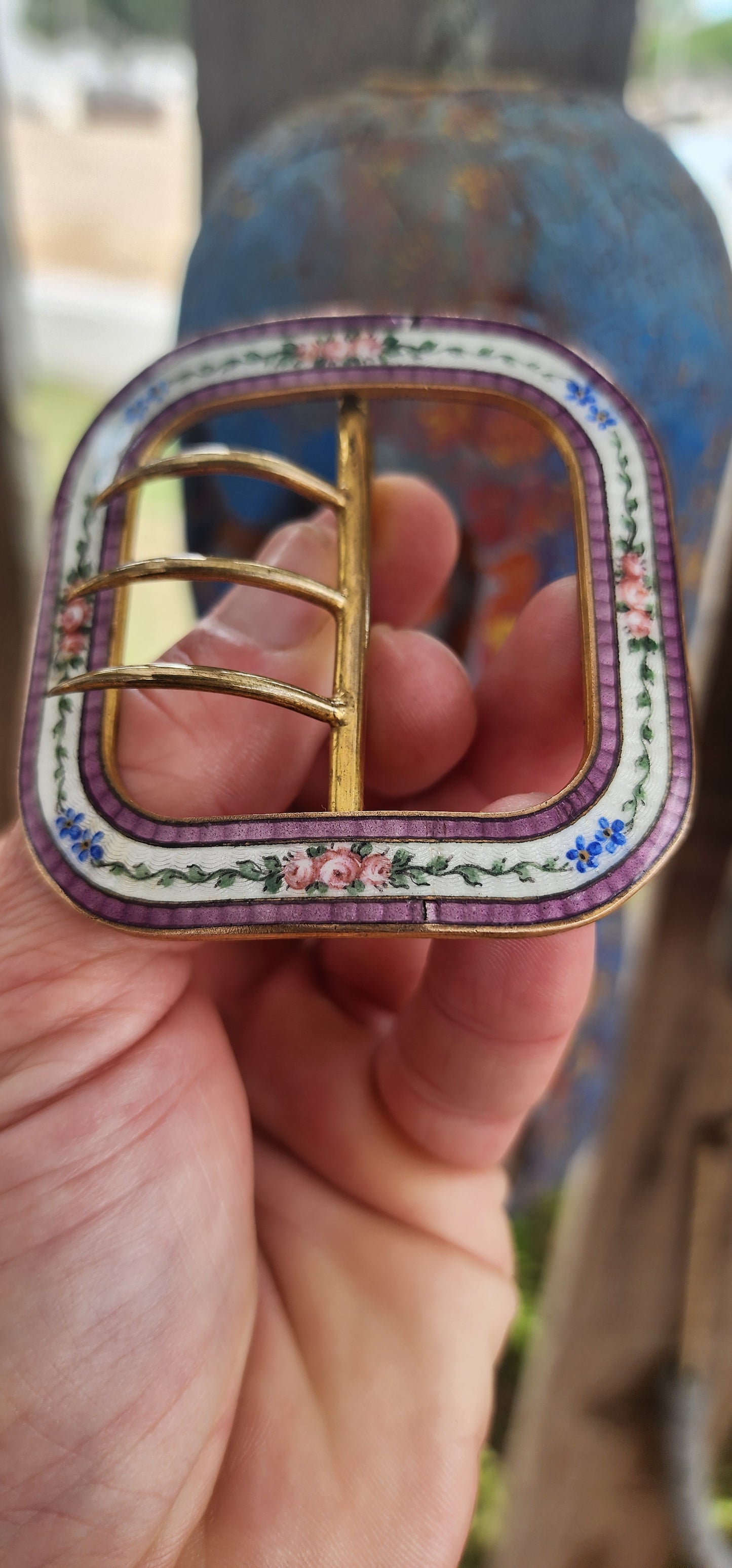 This stunning Art Deco era belt buckle, dating to around the 1920s, is a beautiful blend of craftsmanship and decorative artistry.