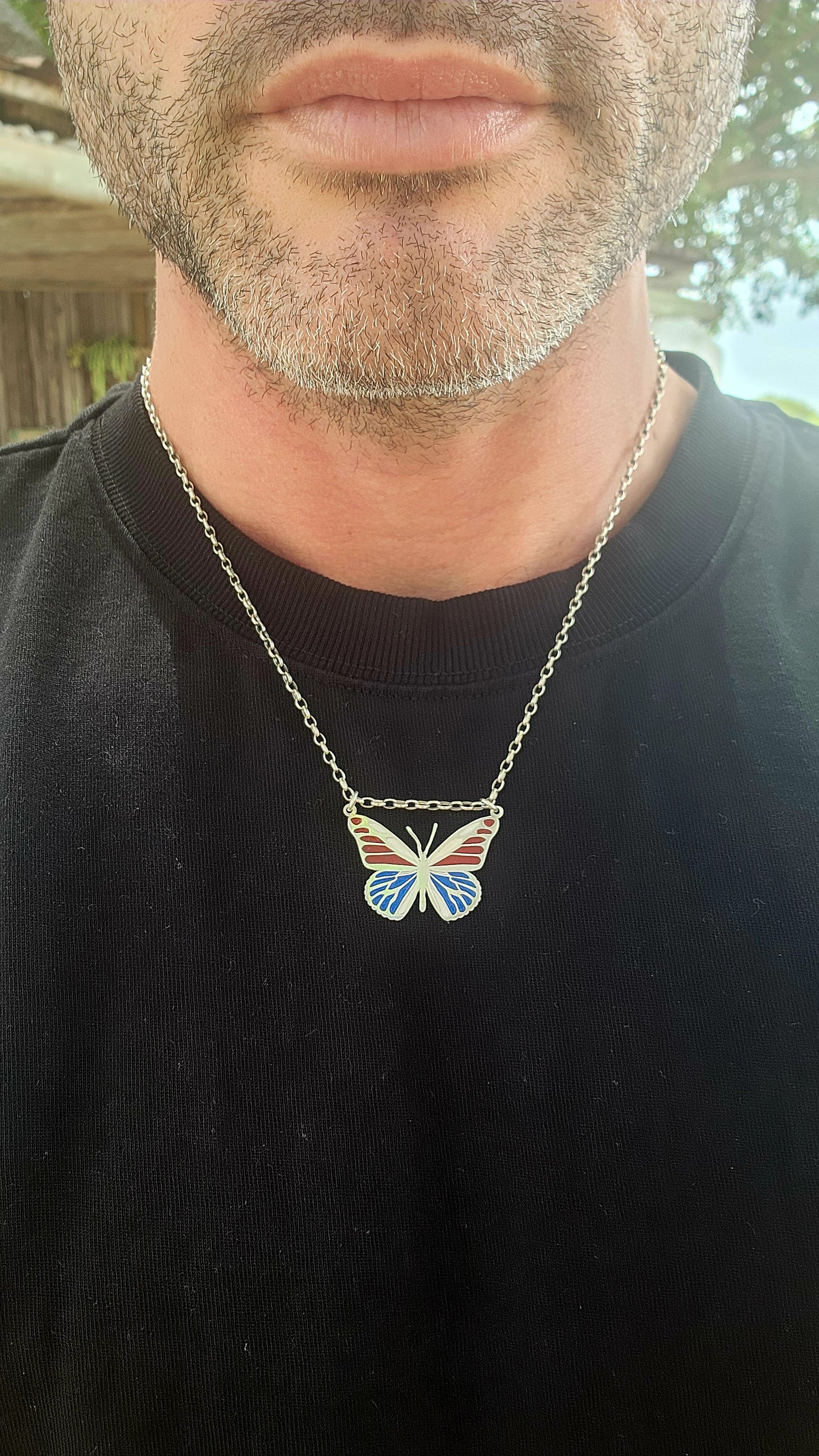 This gorgeous piece is artisan made in solid sterling silver and features a beautifully stylised butterfly pendant — a symbol of transformation, freedom, and new beginnings.