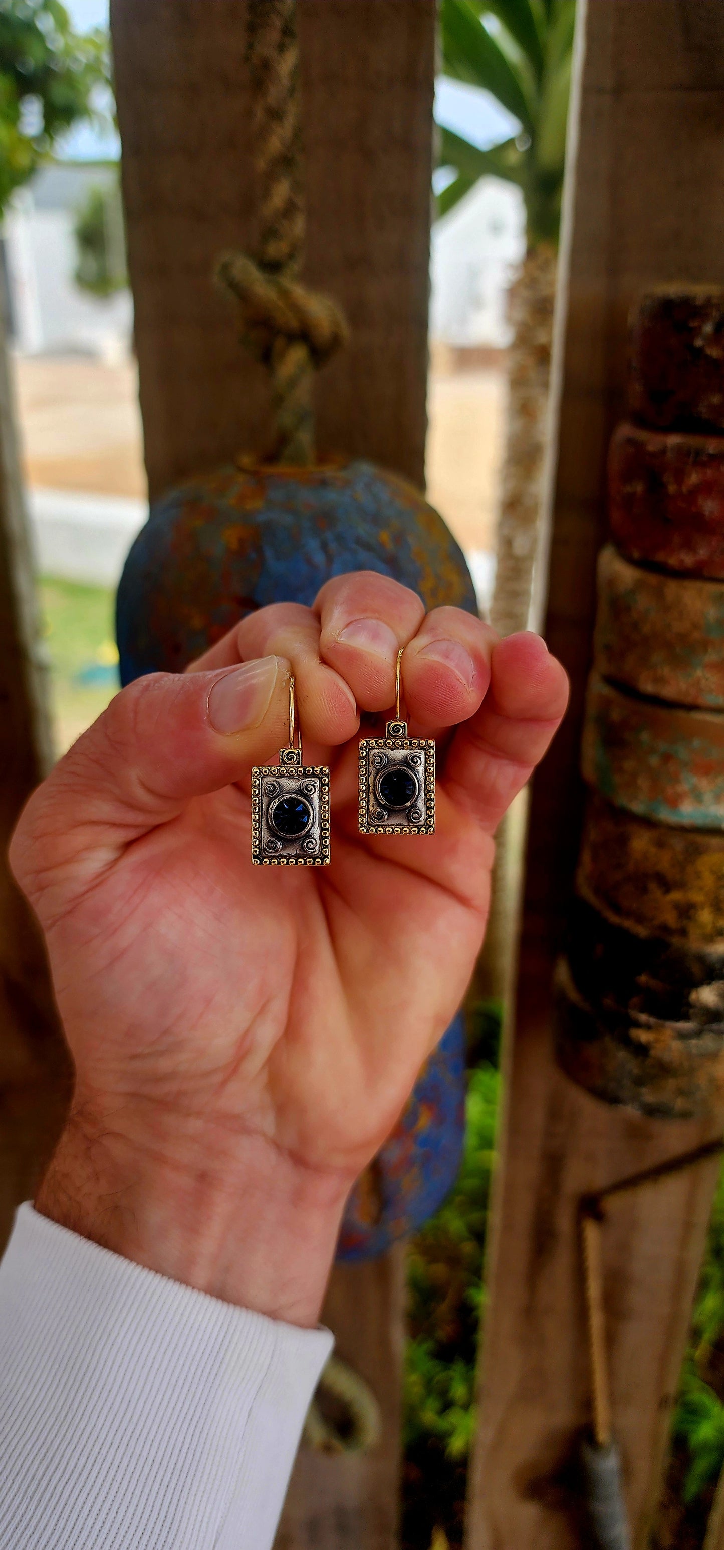 A beautiful pair of antique revival-style designer costume earrings by renowned Israeli jewellery house Danon.
