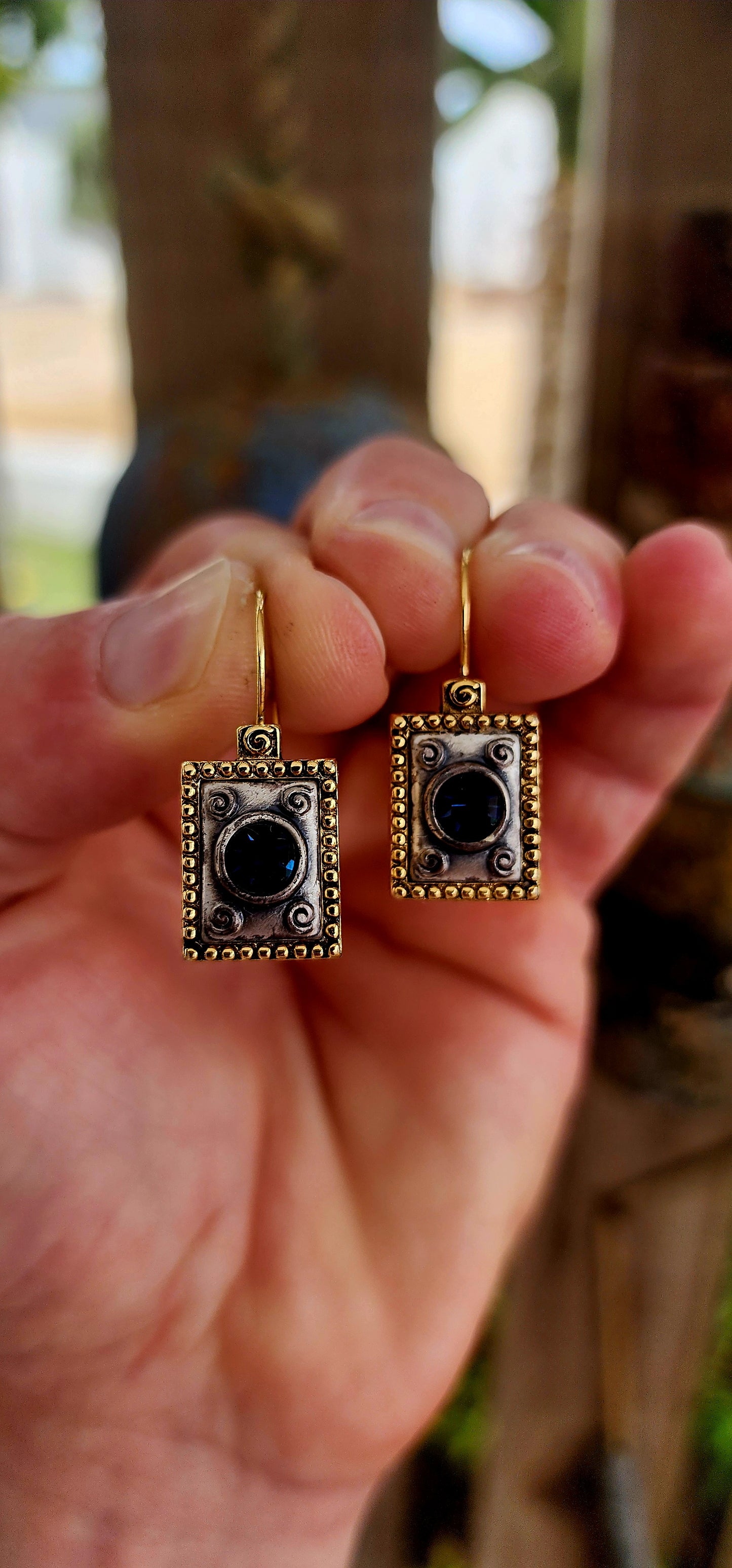 A beautiful pair of antique revival-style designer costume earrings by renowned Israeli jewellery house Danon.