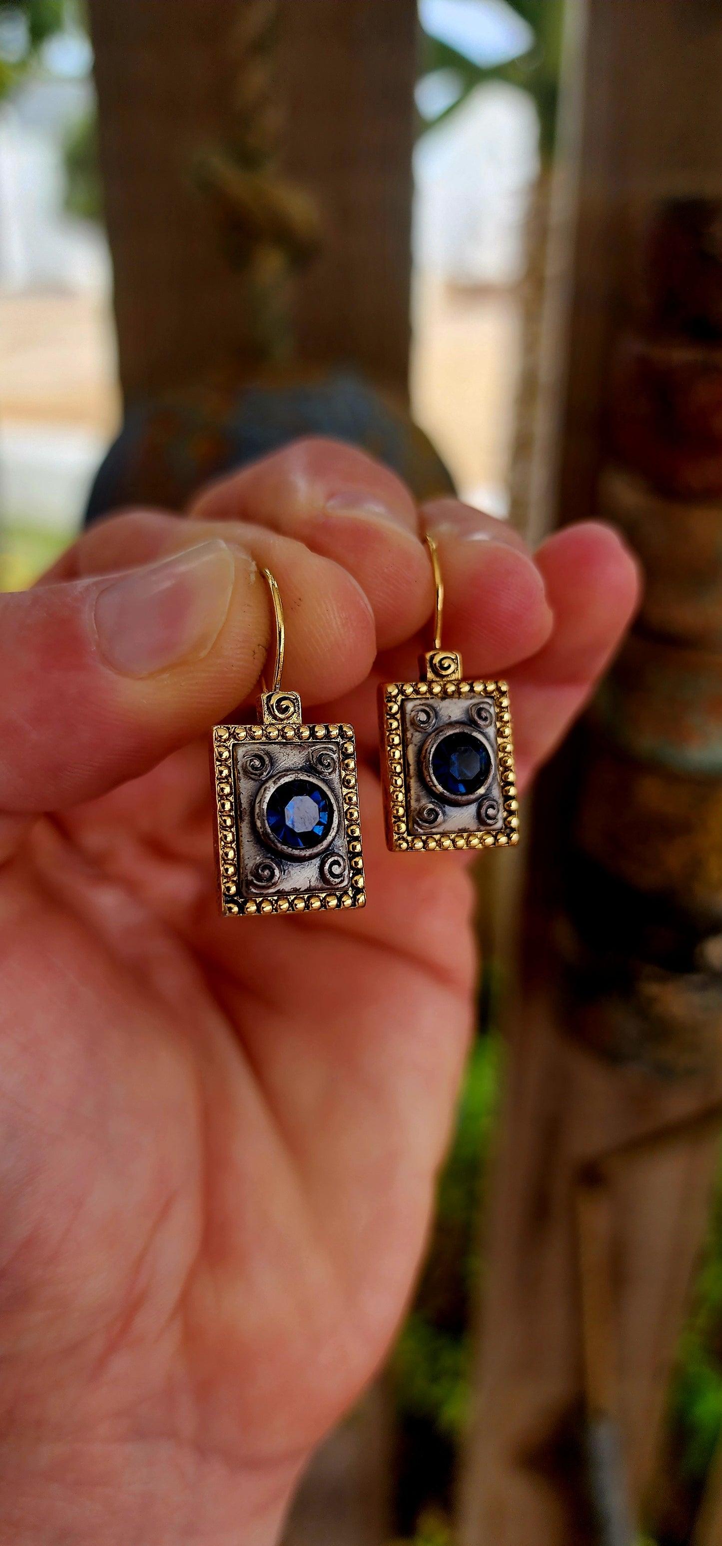 A beautiful pair of antique revival-style designer costume earrings by renowned Israeli jewellery house Danon.