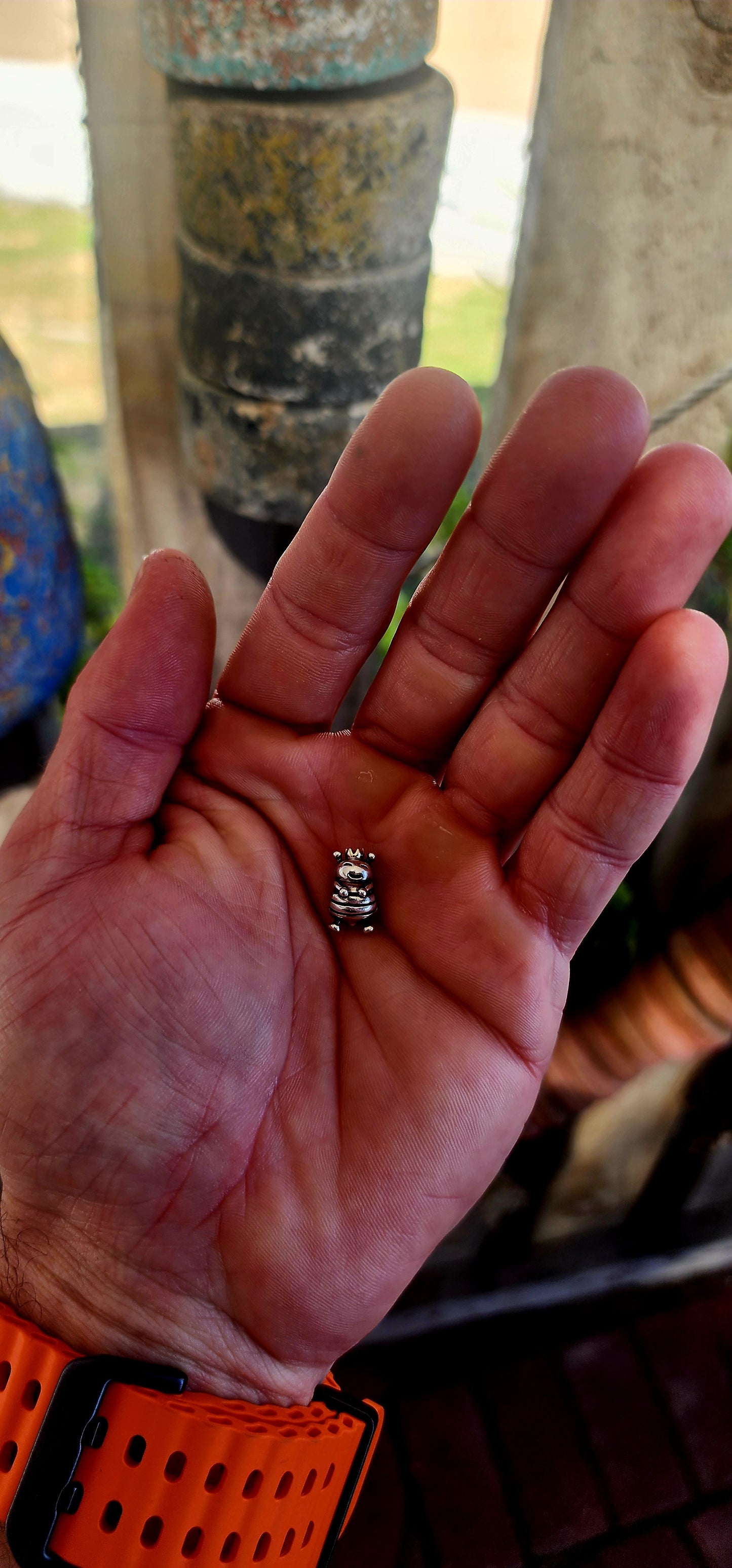 This retired P-a-n-d-o-r-a charm features the most charming little queen bee — crafted in solid sterling silver with a genuine 14ct yellow gold crown perched proudly on her head.