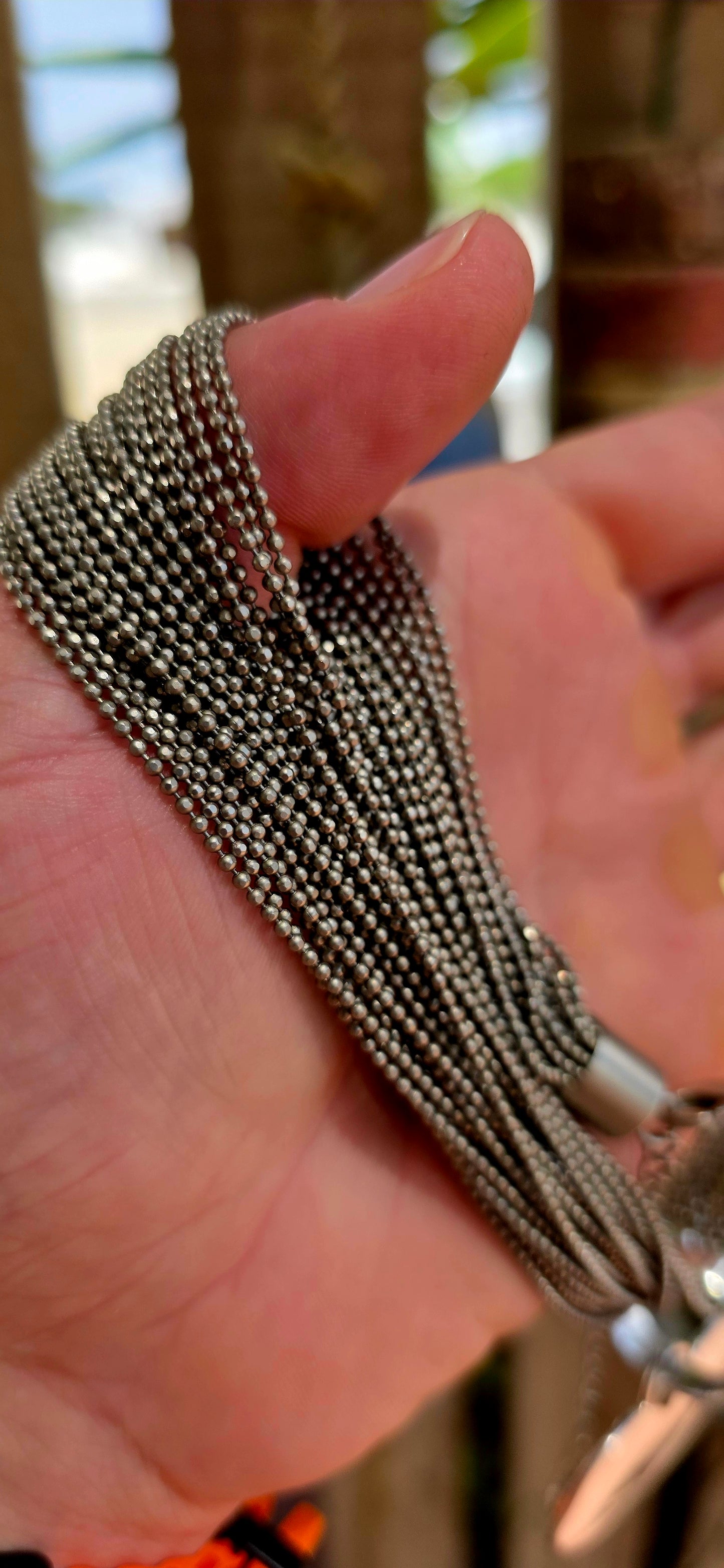 Chunky Multi-Ball Link Chain with Oversized Sterling Silver Heart.