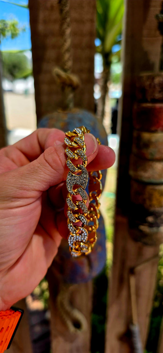 Chunky Pavé Cuban x Mariner Link Statement Bracelet.