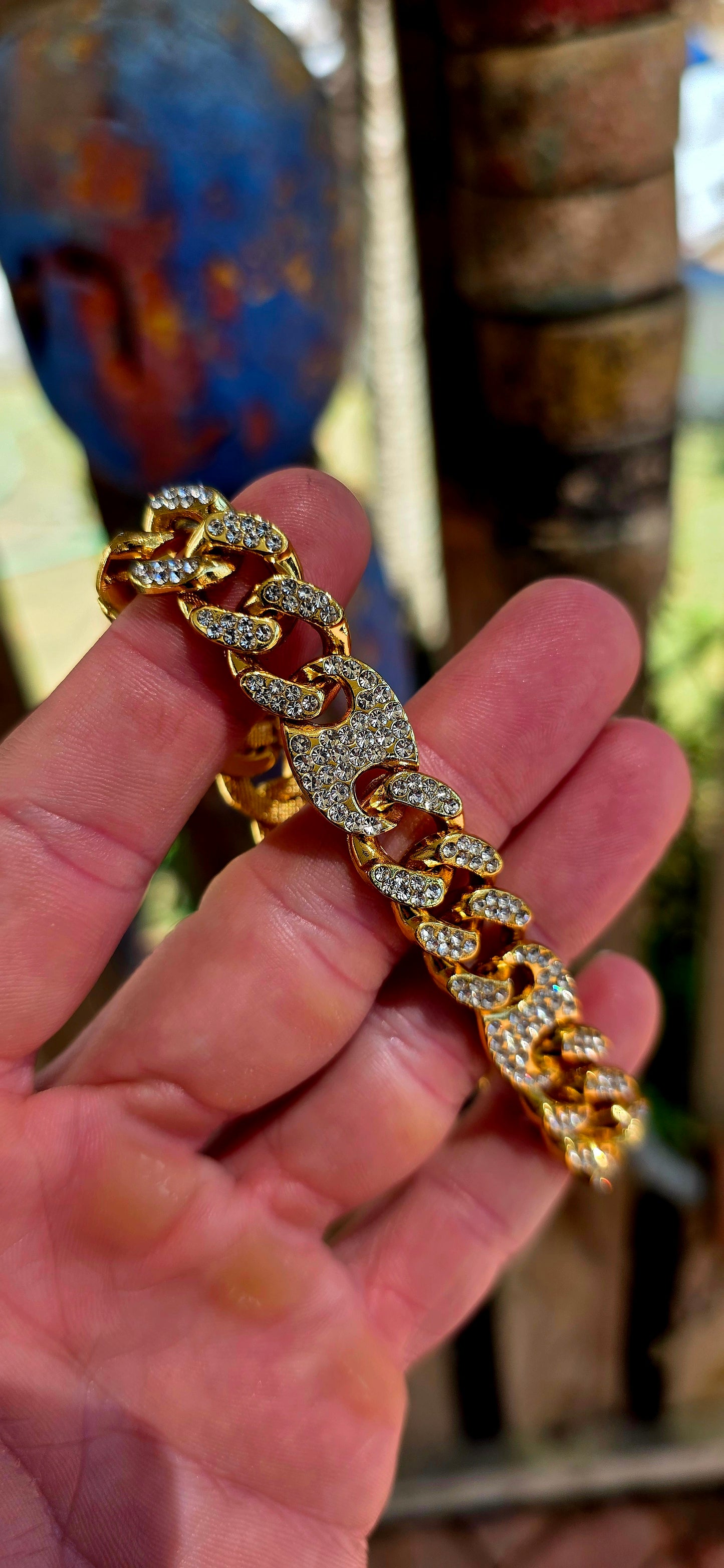 Chunky Pavé Cuban x Mariner Link Statement Bracelet.