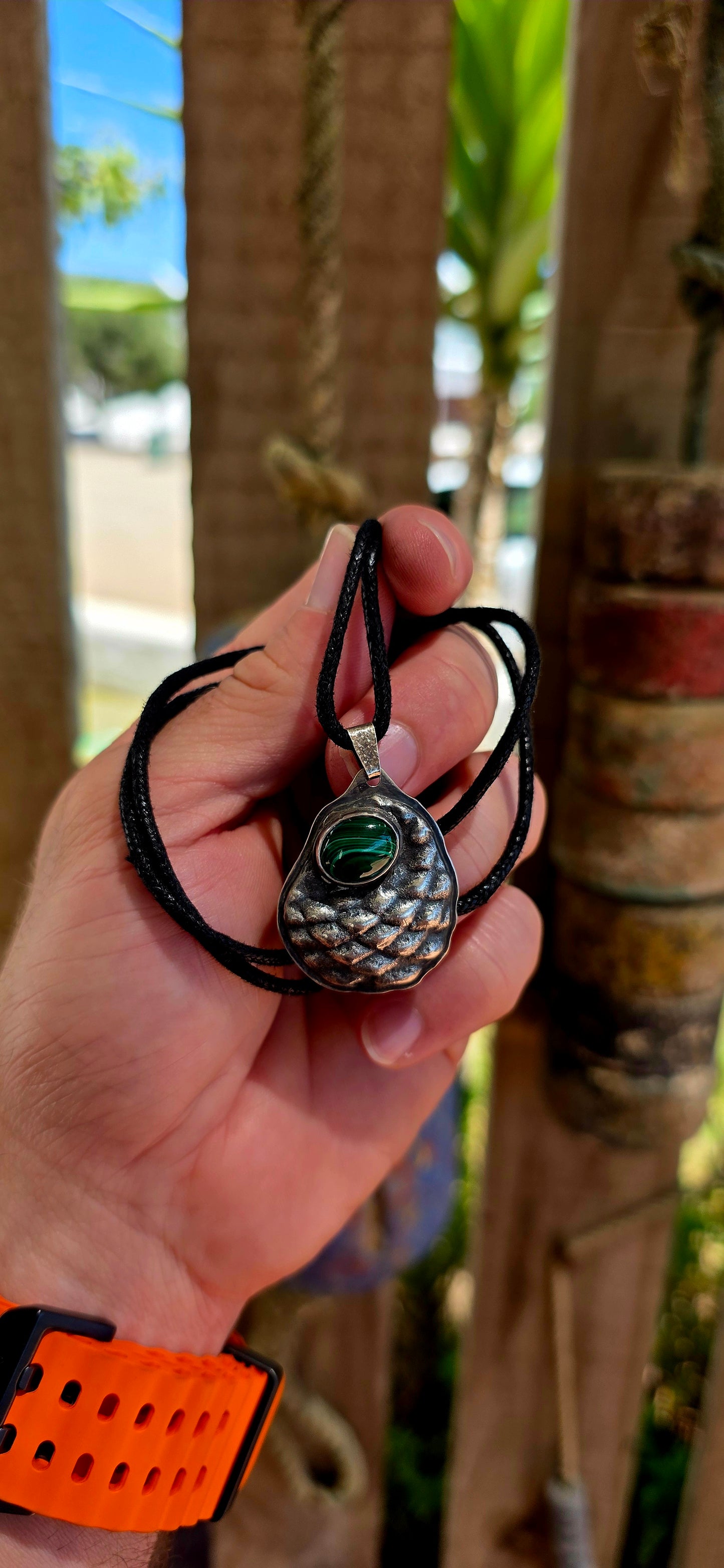This artisan-made, one-of-a-kind pendant is crafted in solid sterling silver and designed with nature at its heart.