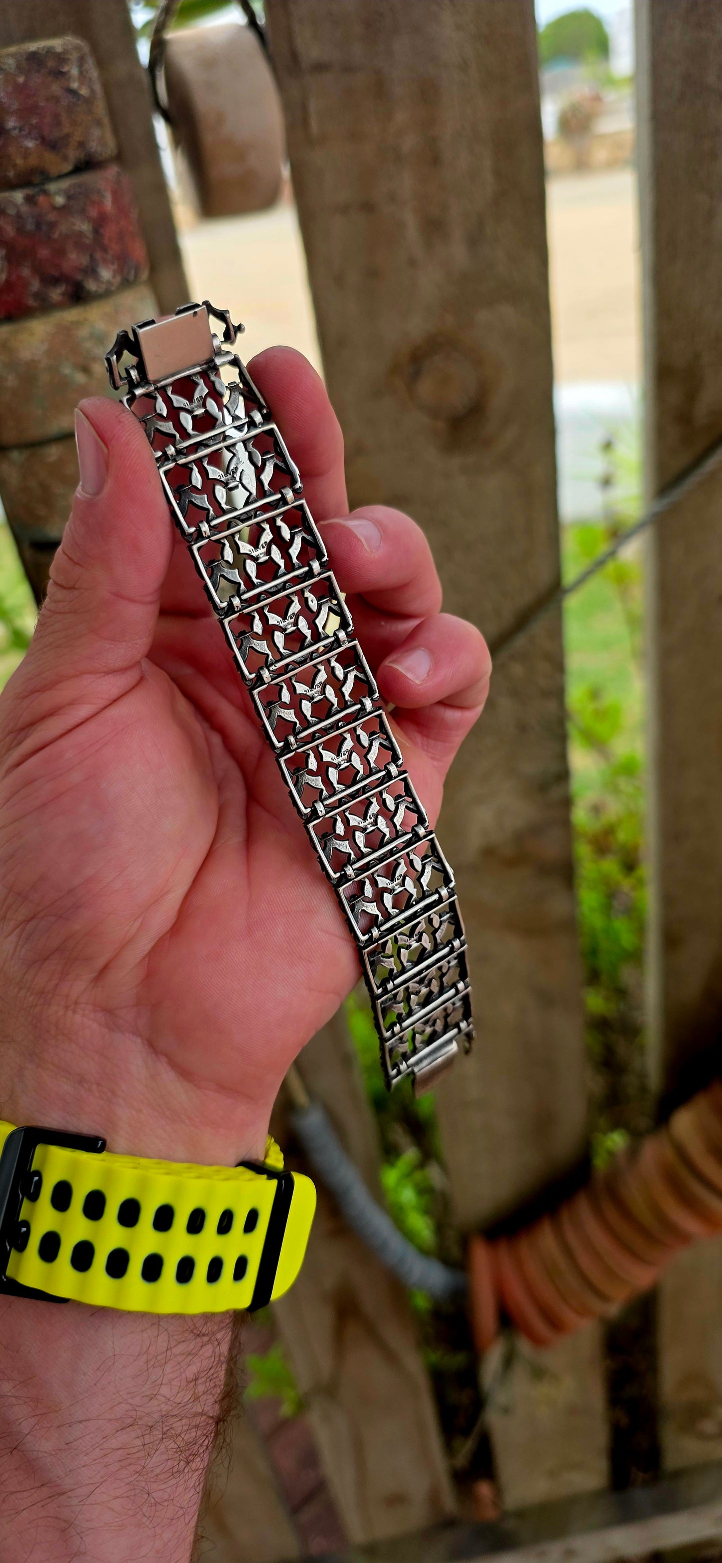 A marvellous and exceptionally beautiful antique bracelet dating to the glamorous Art Deco era, circa 1920’s, crafted in solid sterling silver and richly decorated with shimmering prong-set marcasites.
