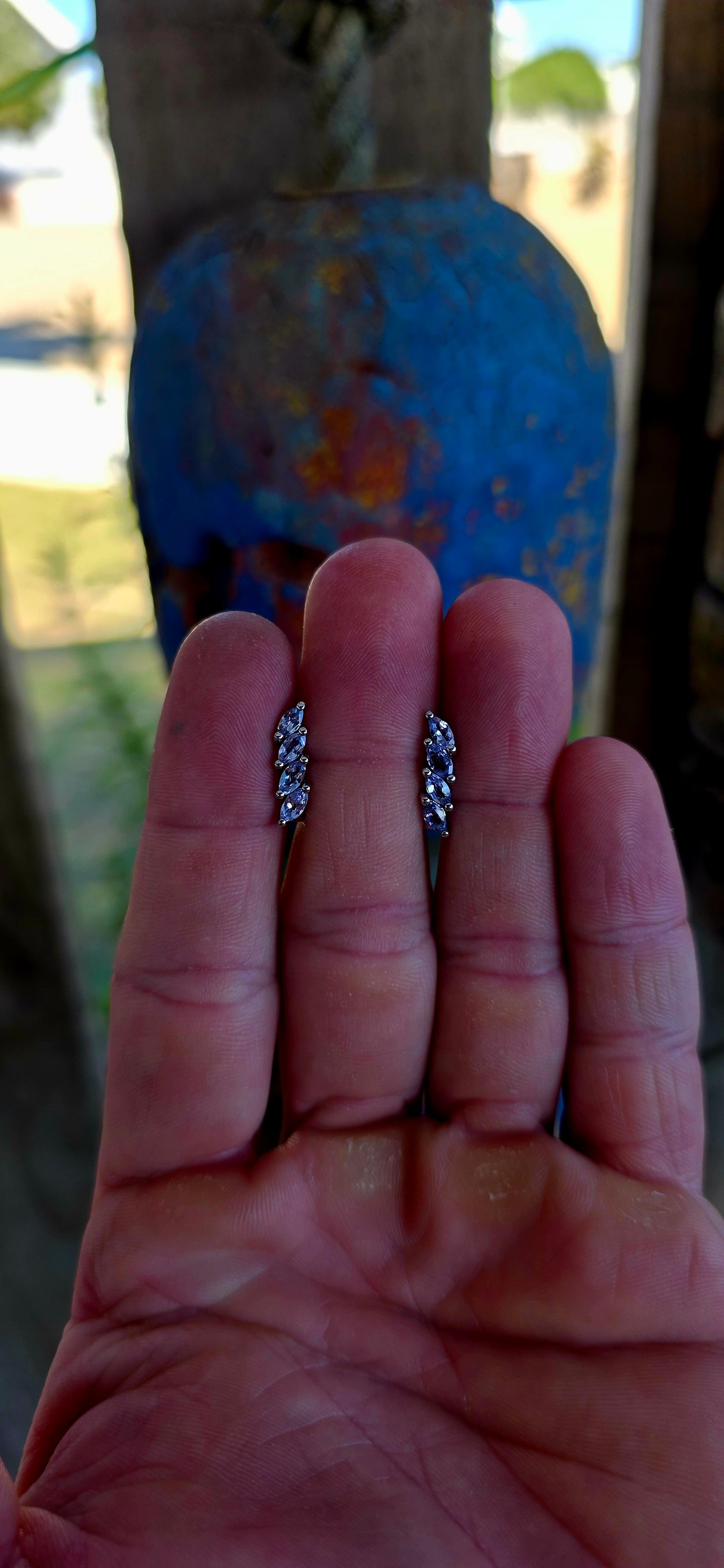 This beautiful matching sterling silver jewellery set brings together the soft, captivating glow of tanzanite gemstones in a coordinated trio designed to complement one another perfectly.