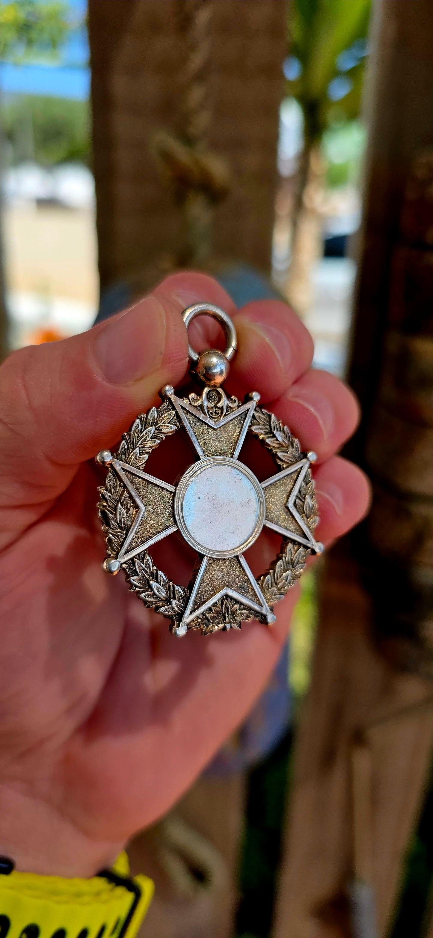 A truly exceptional and generously sized antique fob pendant, dating to circa 1887, and crafted in solid hallmarked sterling silver by the renowned Birmingham silversmith William James Dingley.