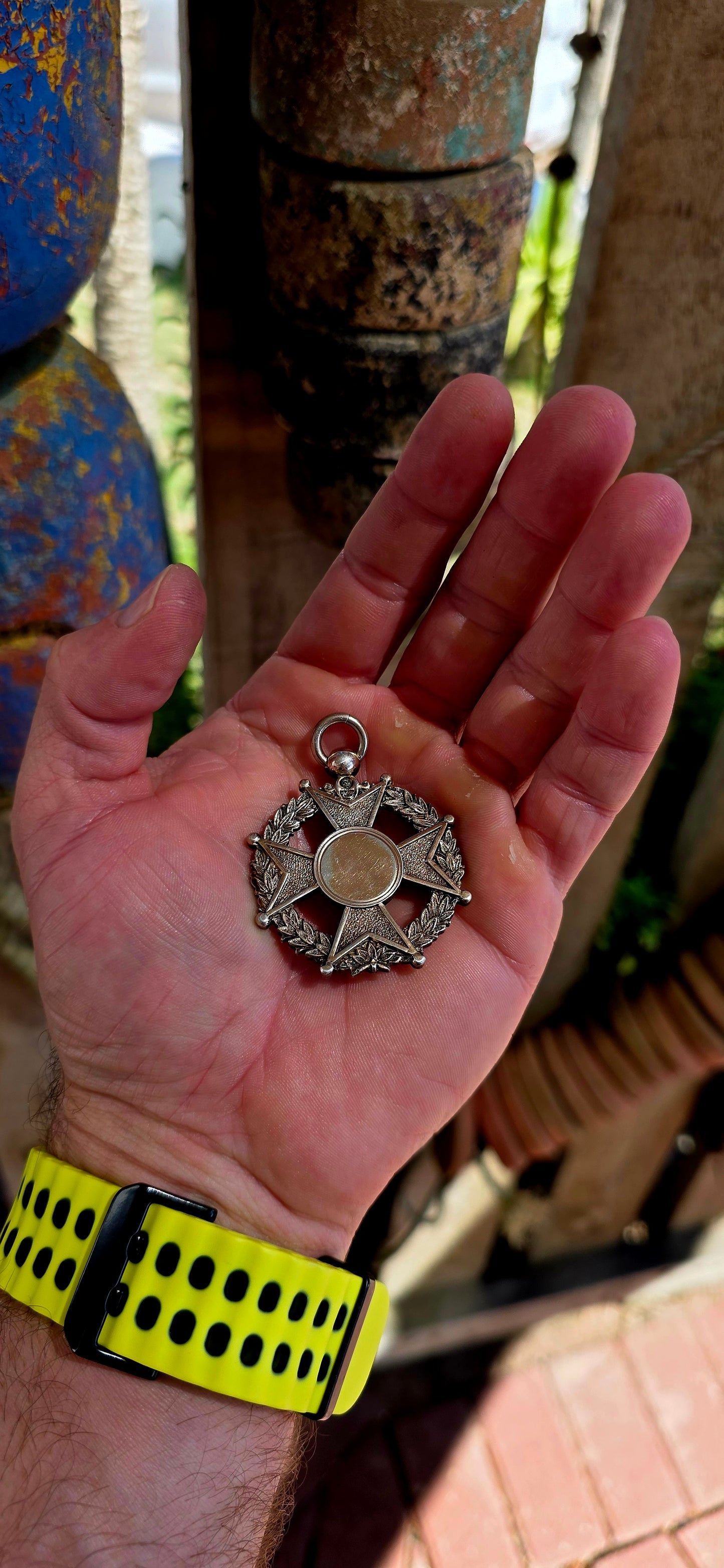 A truly exceptional and generously sized antique fob pendant, dating to circa 1887, and crafted in solid hallmarked sterling silver by the renowned Birmingham silversmith William James Dingley.