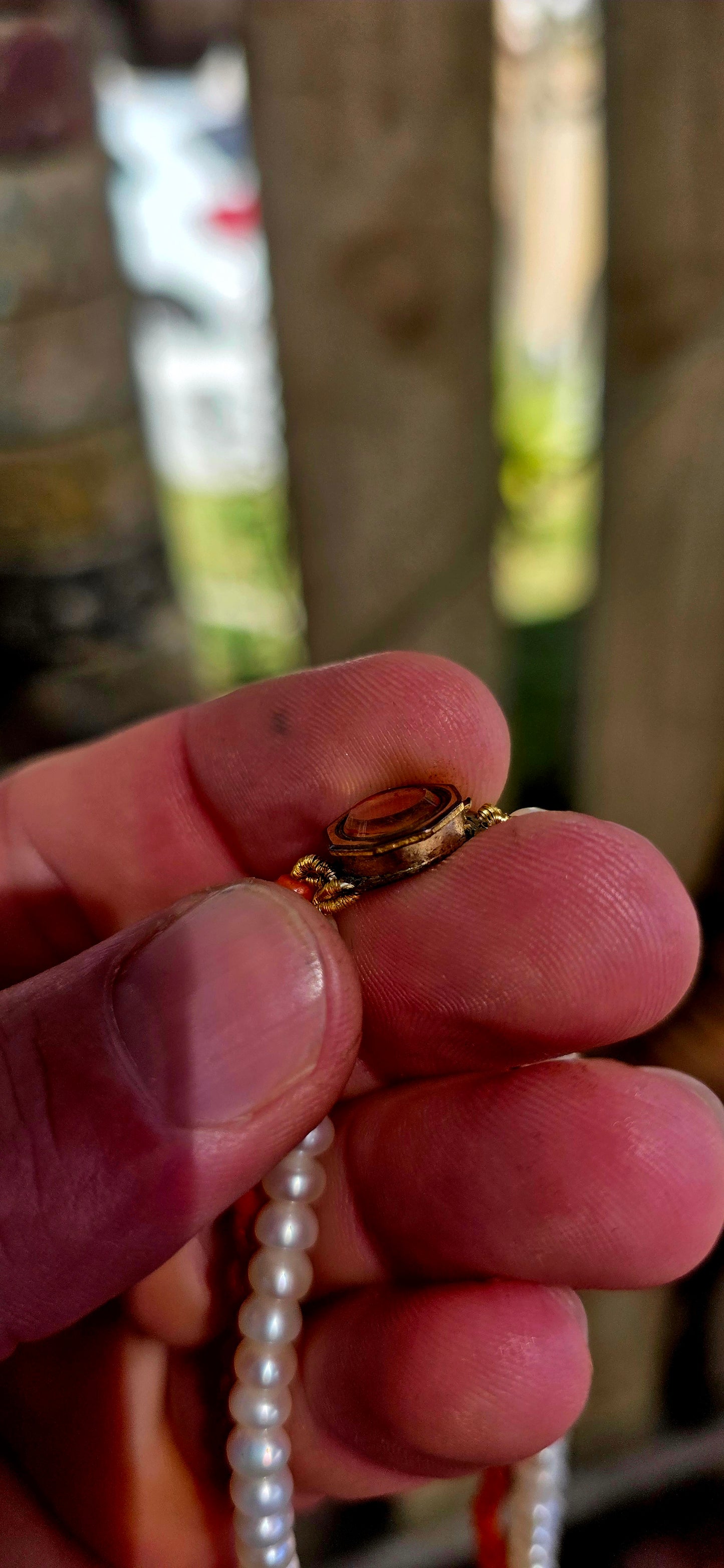 Rare Find - Georgian Stuart Crystal clasp necklace with Coral and Pearls.