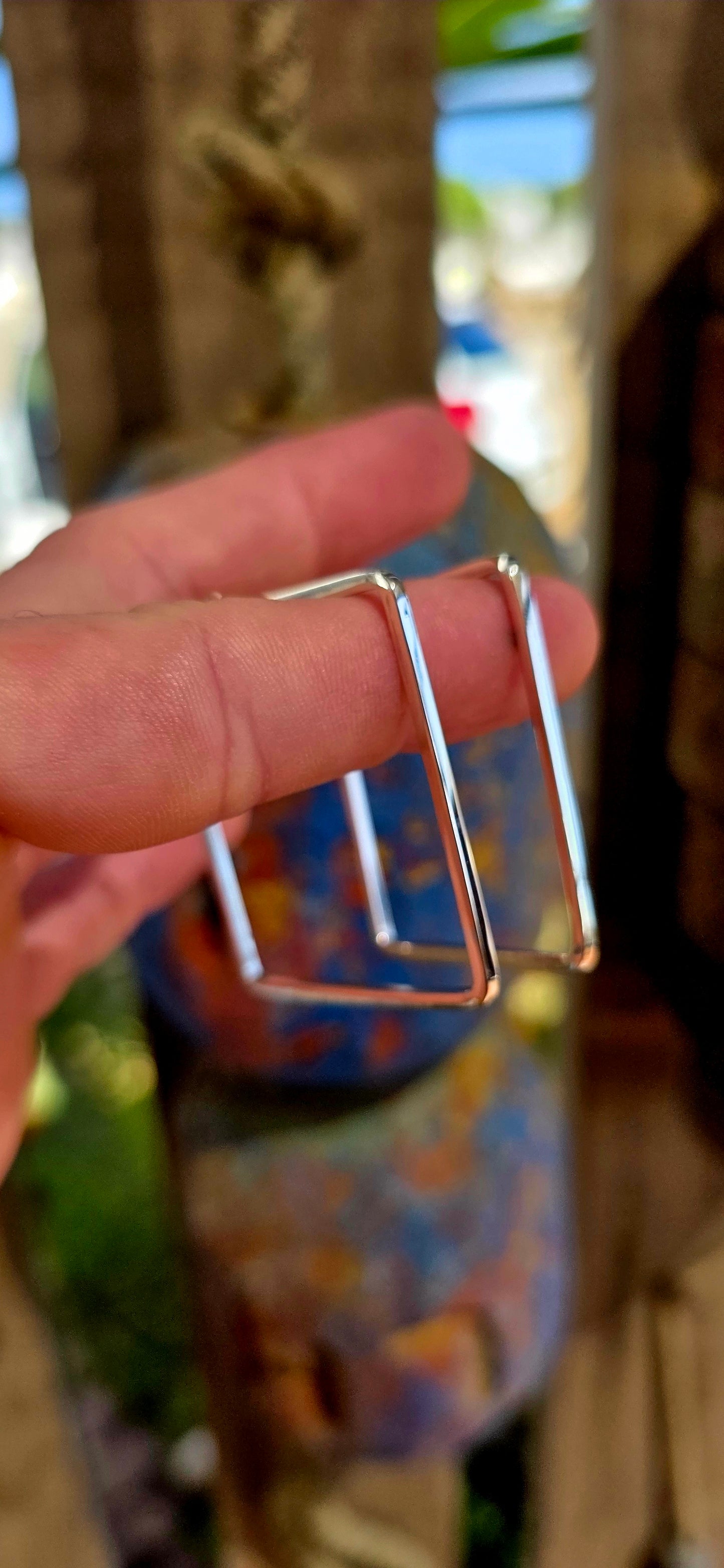 A striking pair of modernist statement hoo0 earrings, crafted in solid sterling silver and designed in a bold geometric square silhouette — clean lines, strong angles, and serious presence.