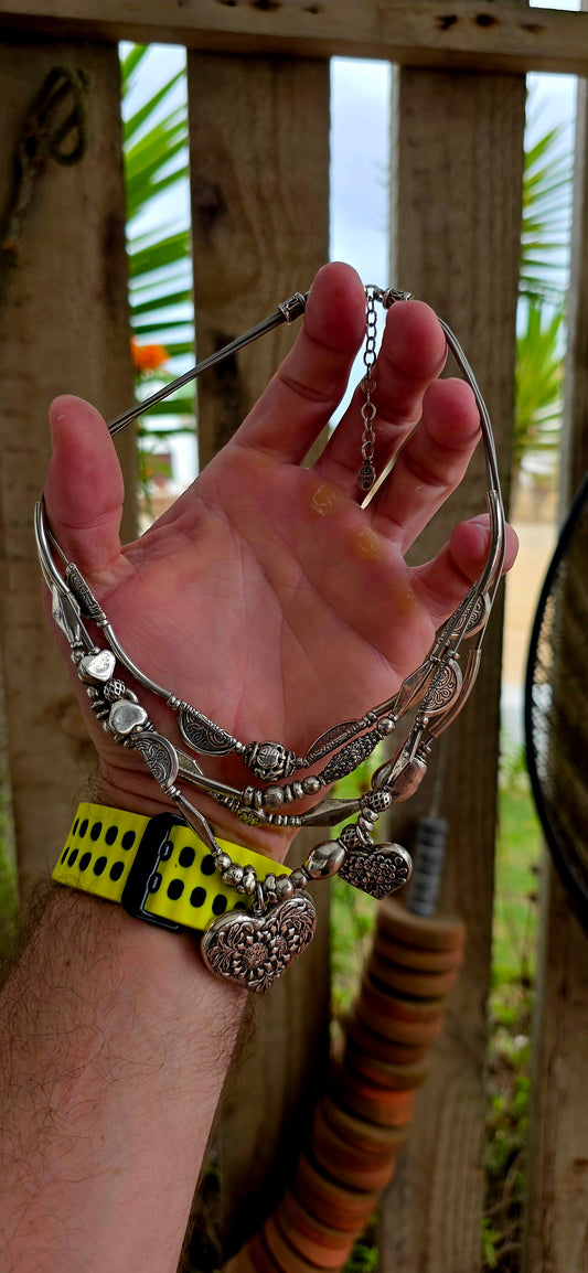 A chunky multi-strand designer necklace by Gas Bijoux, crafted in their unmistakable bohemian-meets-Parisian luxury style.