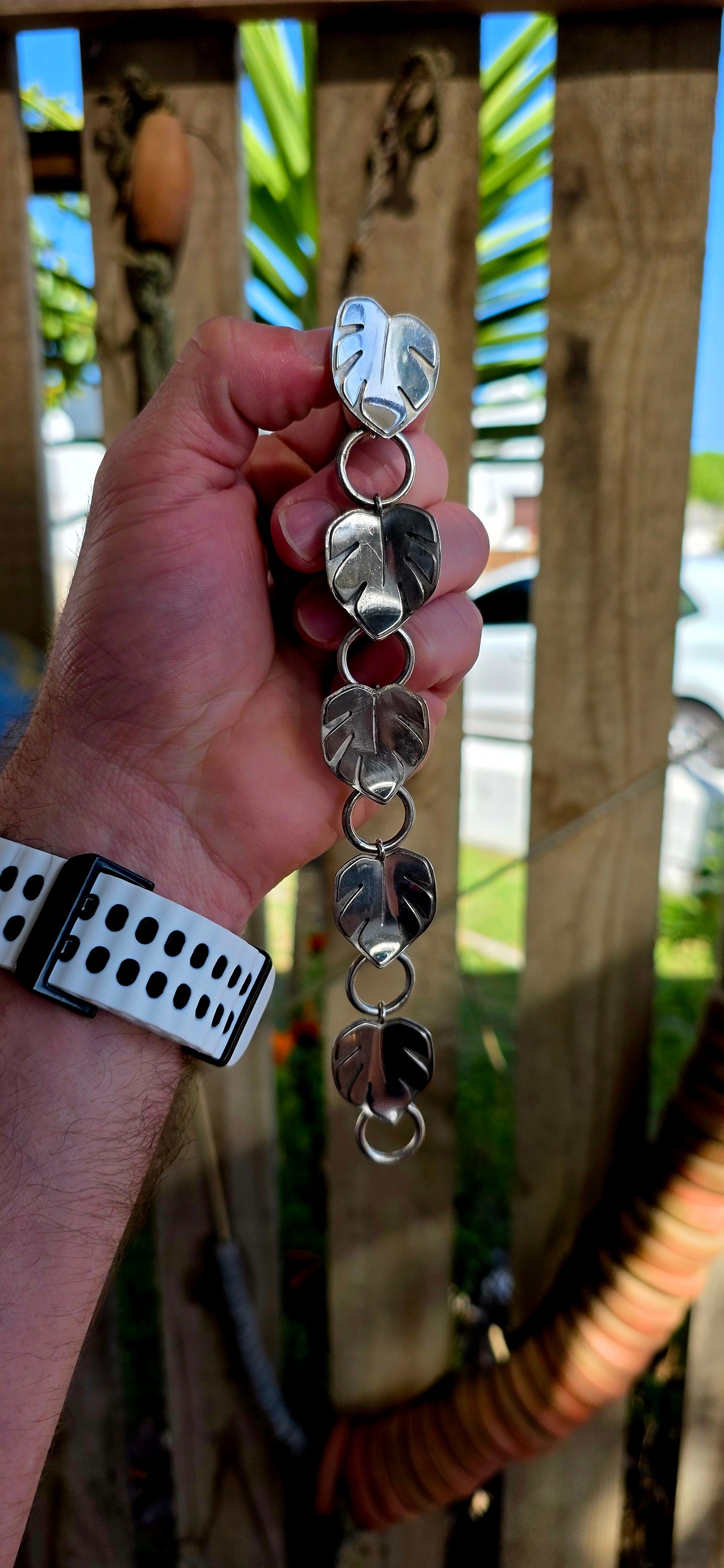 A rare vintage sterling silver panel bracelet by renowned South African designer Birger Haglund, fully signed and crafted with his unmistakable minimalist style.