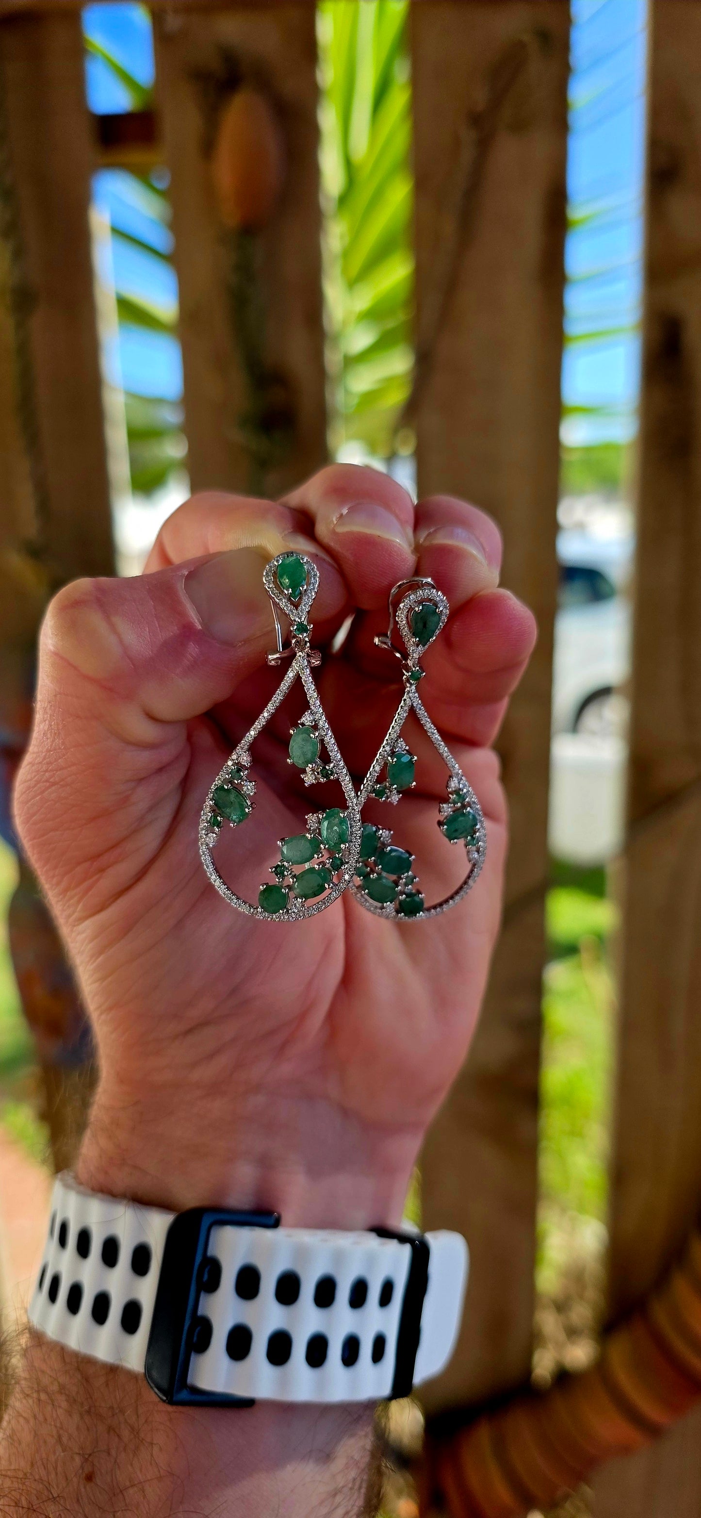 A generously sized pair of sterling silver statement drop earrings, designed in an elegant elongated pear-shaped (teardrop) silhouette that moves beautifully with every turn.