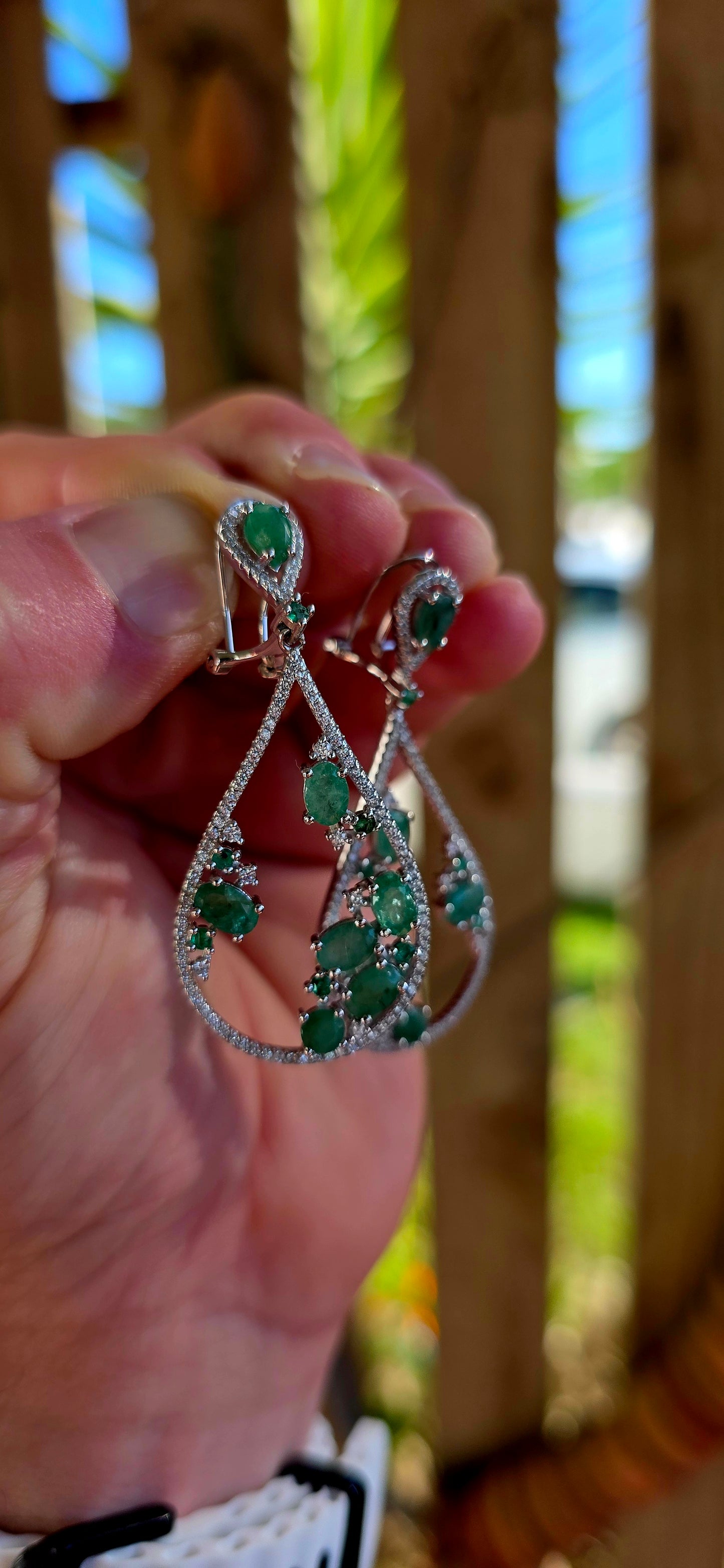 A generously sized pair of sterling silver statement drop earrings, designed in an elegant elongated pear-shaped (teardrop) silhouette that moves beautifully with every turn.