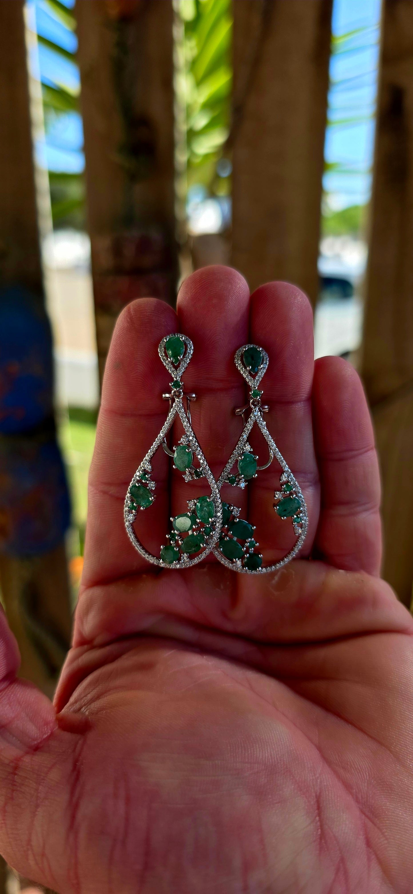 A generously sized pair of sterling silver statement drop earrings, designed in an elegant elongated pear-shaped (teardrop) silhouette that moves beautifully with every turn.