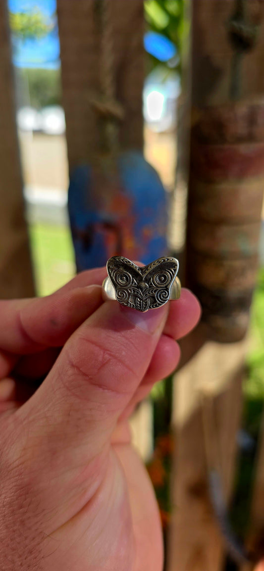 A bold and soulful unisex artisan ring, beautifully crafted from an authentic New Zealand coin and transformed into a striking piece of wearable art.