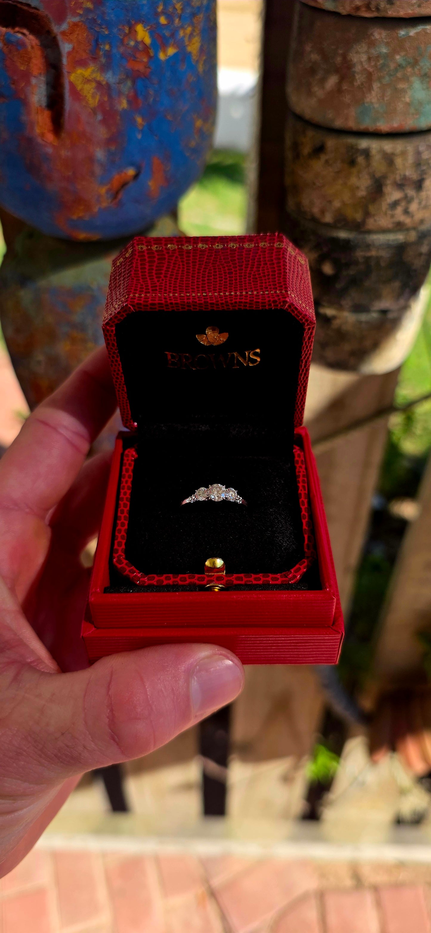 An absolutely spectacular 18ct white gold Diamond Trilogy Ring from the iconic Browns Protea Collection.