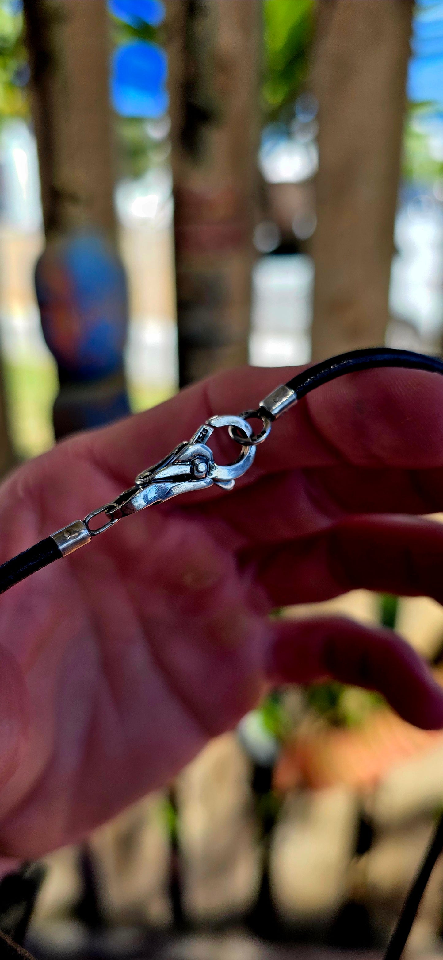Designer Trollbeads Leather & Artisan Glass Bead Necklace