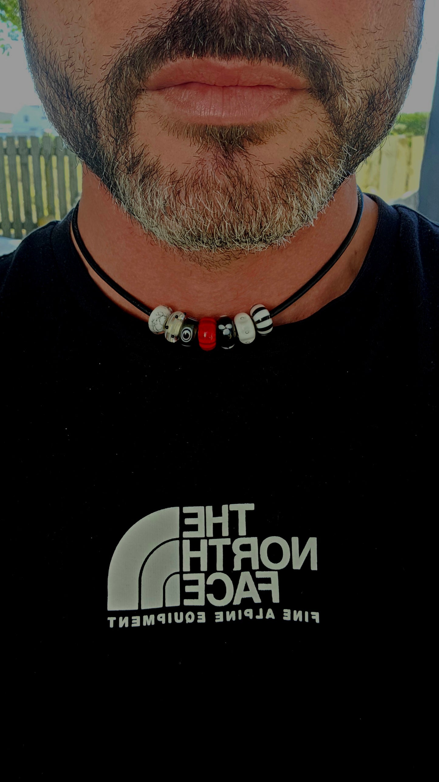 Designer Trollbeads Leather & Artisan Glass Bead Necklace