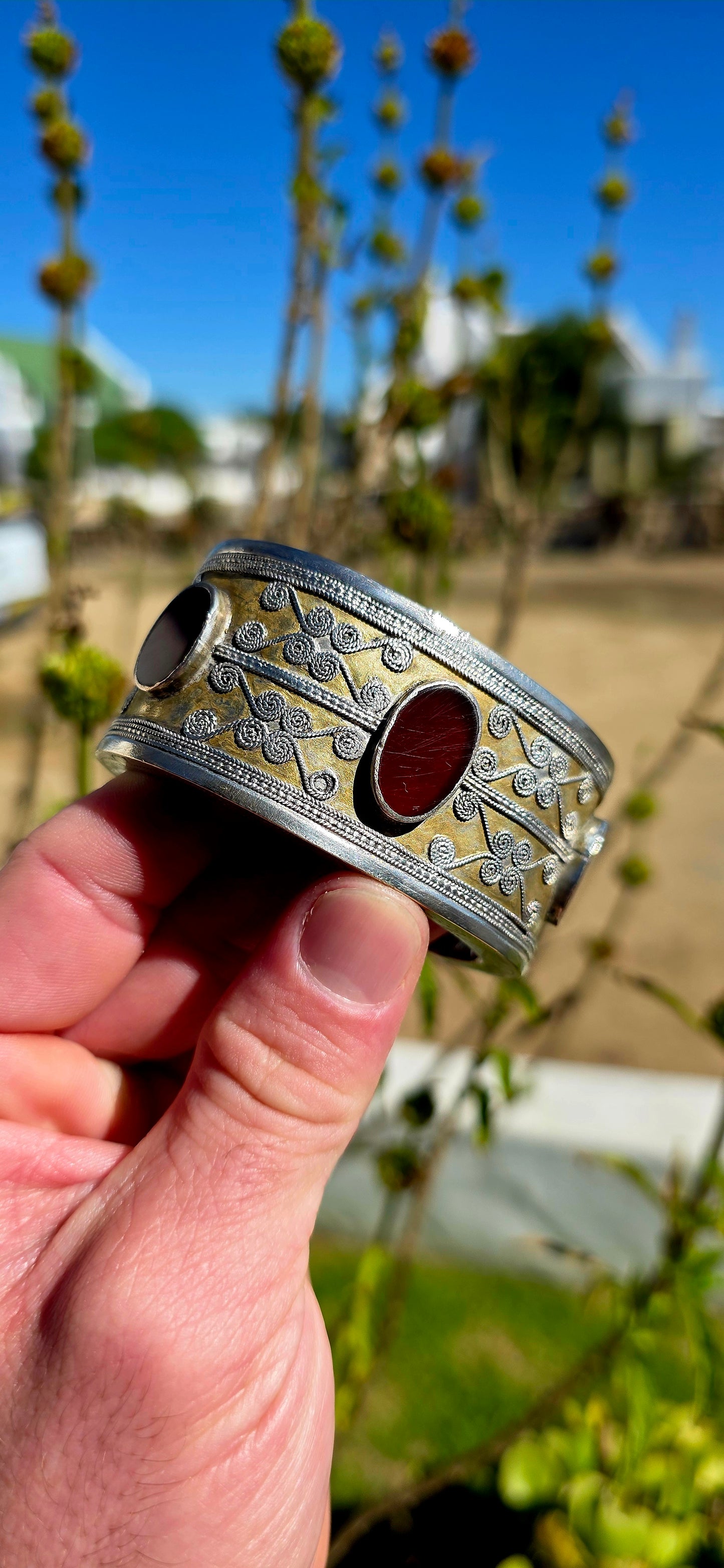 A commanding, museum-worthy example of early 20th-century nomadic jewellery, this extraordinary cuff comes from the legendary Tekke tribe of Turkmenistan (circa 1920s).