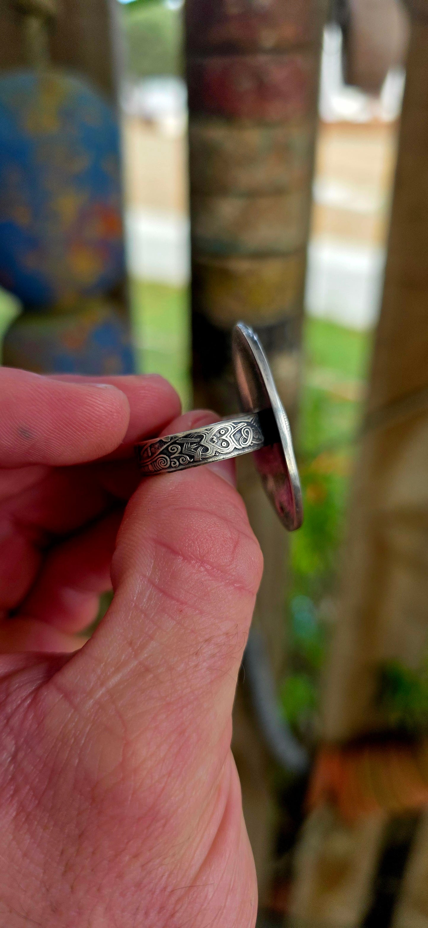 A bold, story-rich piece that fuses history, craftsmanship, and raw presence into one unforgettable ring.