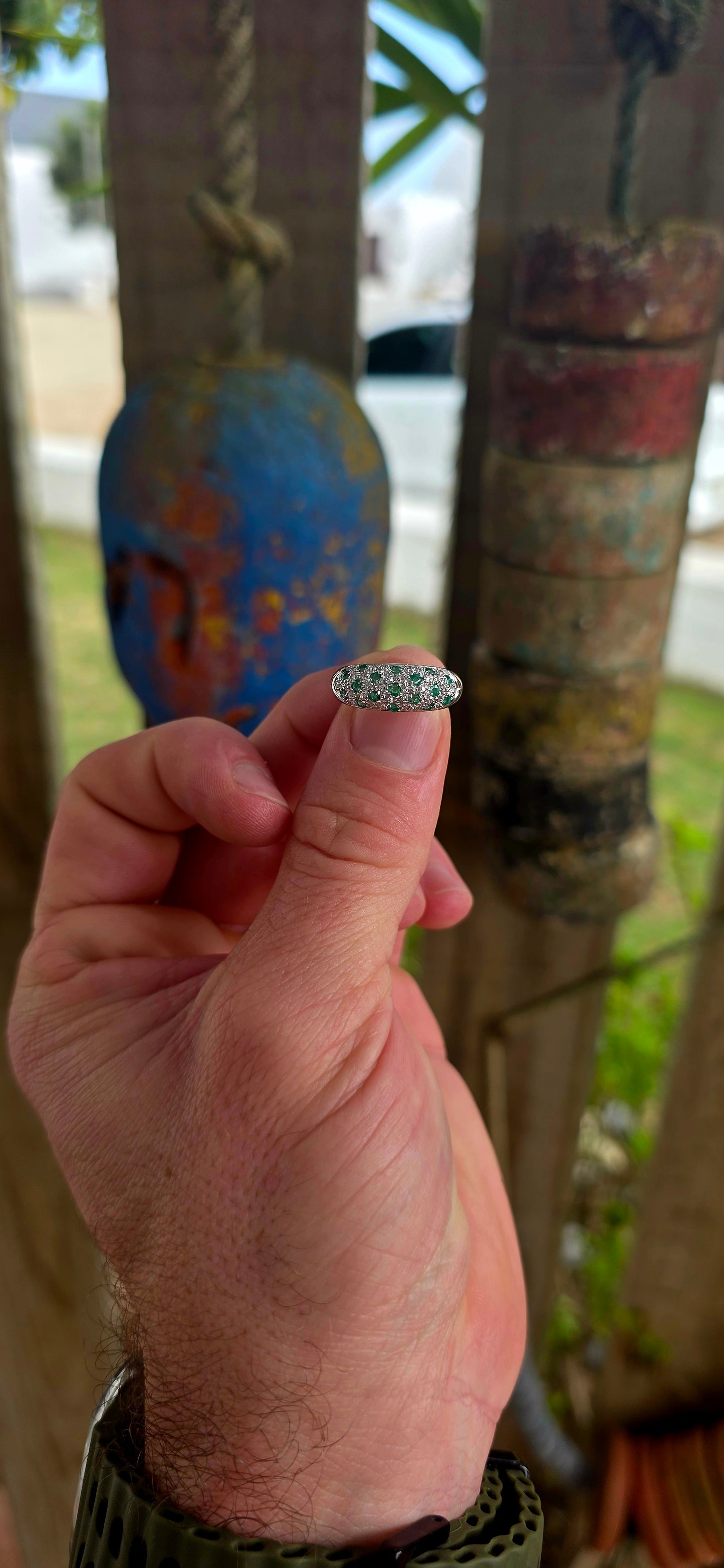 Gorgeous, celestial, and luxurious… this sterling silver and 18ct yellow gold plated dome ring feels like a miniature galaxy wrapped around the finger .
