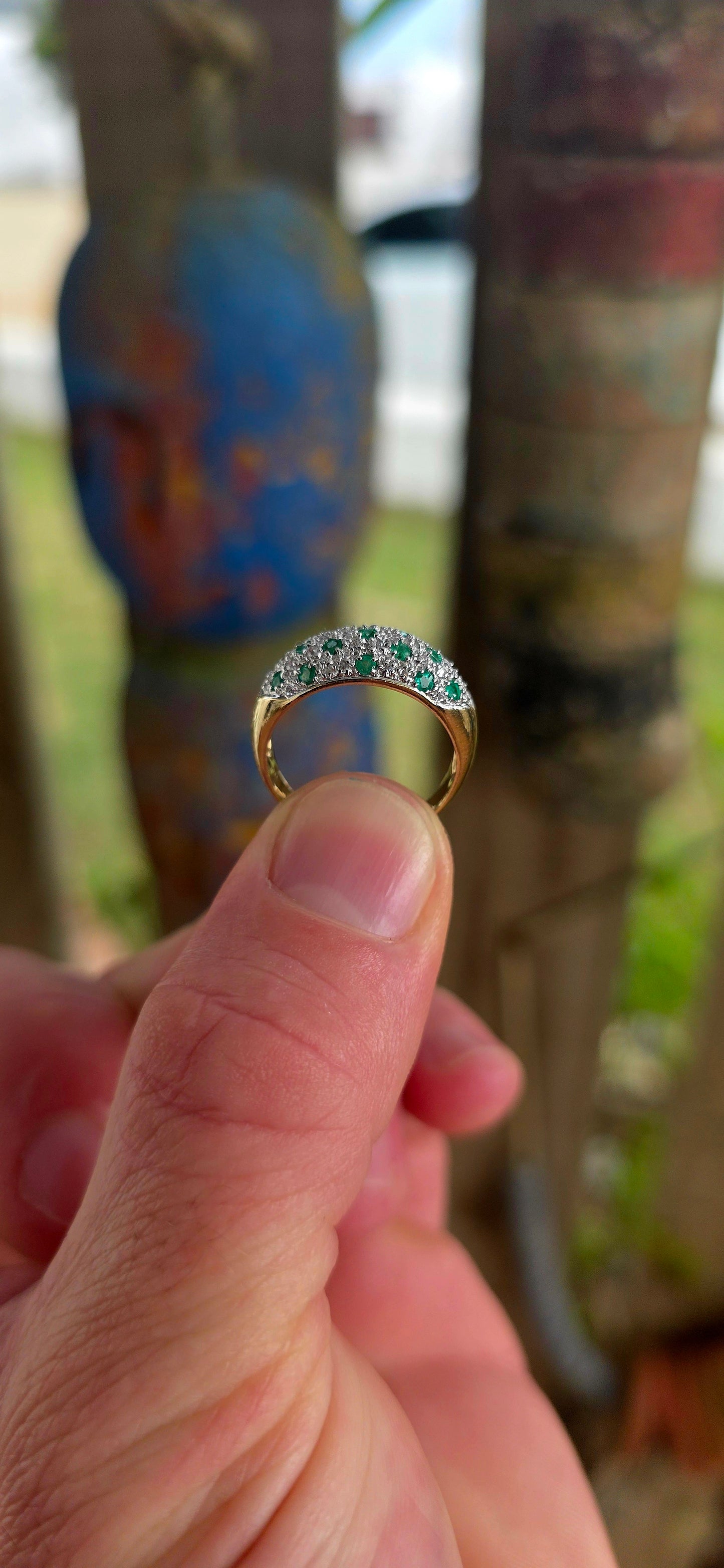 Gorgeous, celestial, and luxurious… this sterling silver and 18ct yellow gold plated dome ring feels like a miniature galaxy wrapped around the finger .