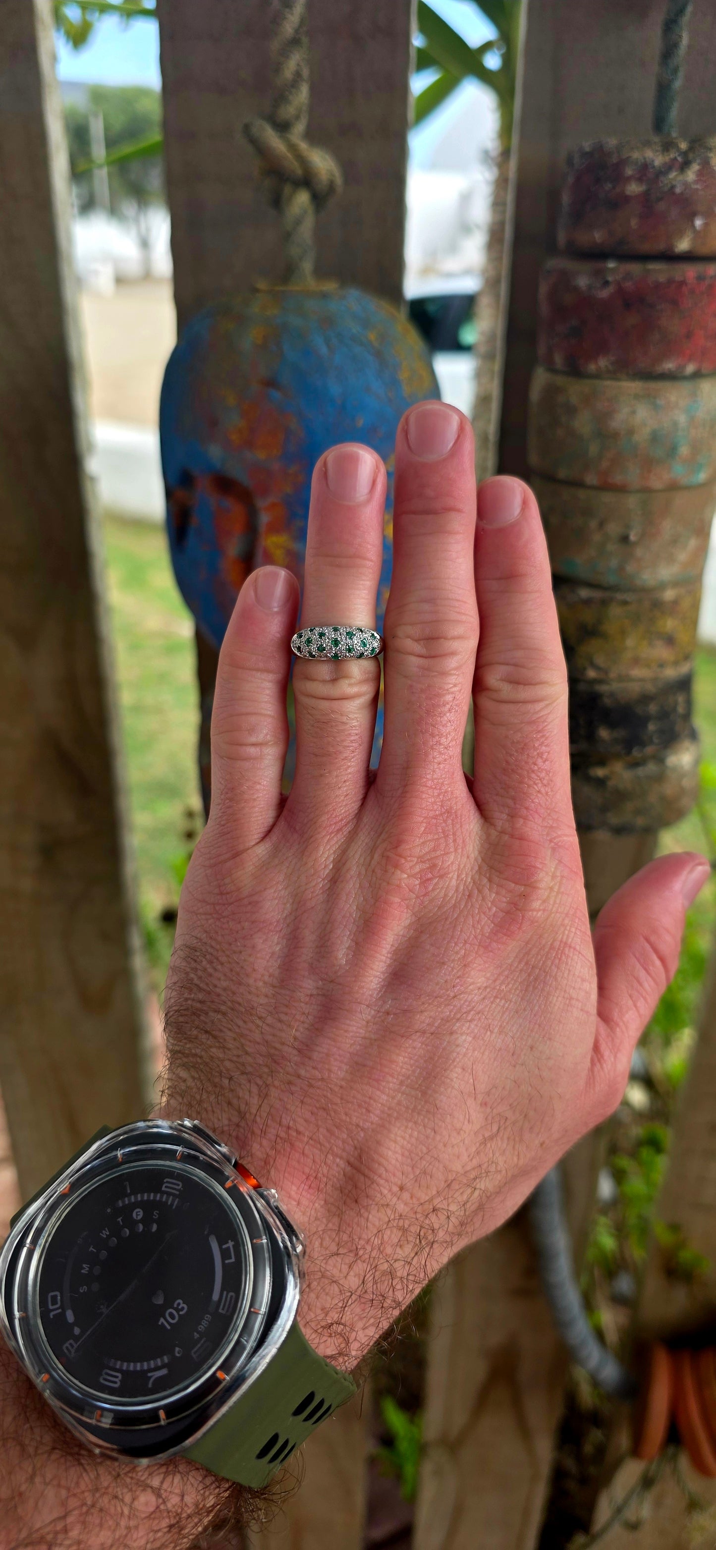 Gorgeous, celestial, and luxurious… this sterling silver and 18ct yellow gold plated dome ring feels like a miniature galaxy wrapped around the finger .