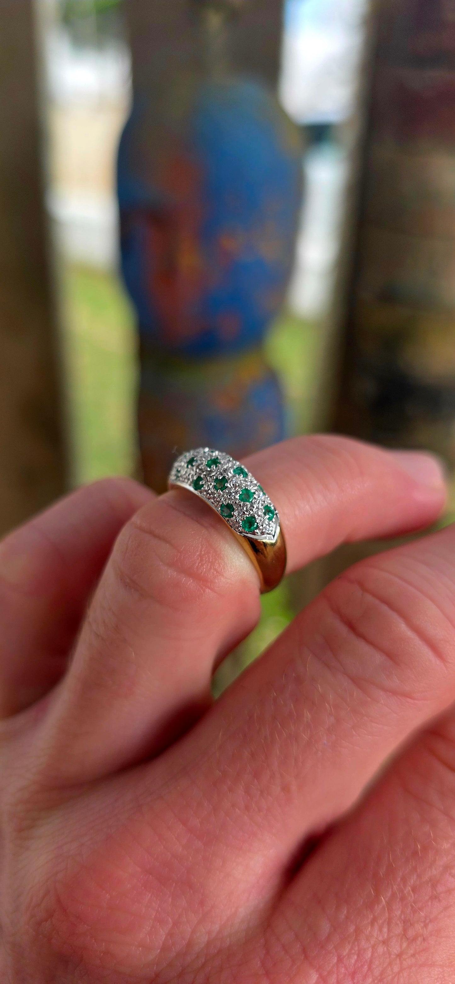 Gorgeous, celestial, and luxurious… this sterling silver and 18ct yellow gold plated dome ring feels like a miniature galaxy wrapped around the finger .