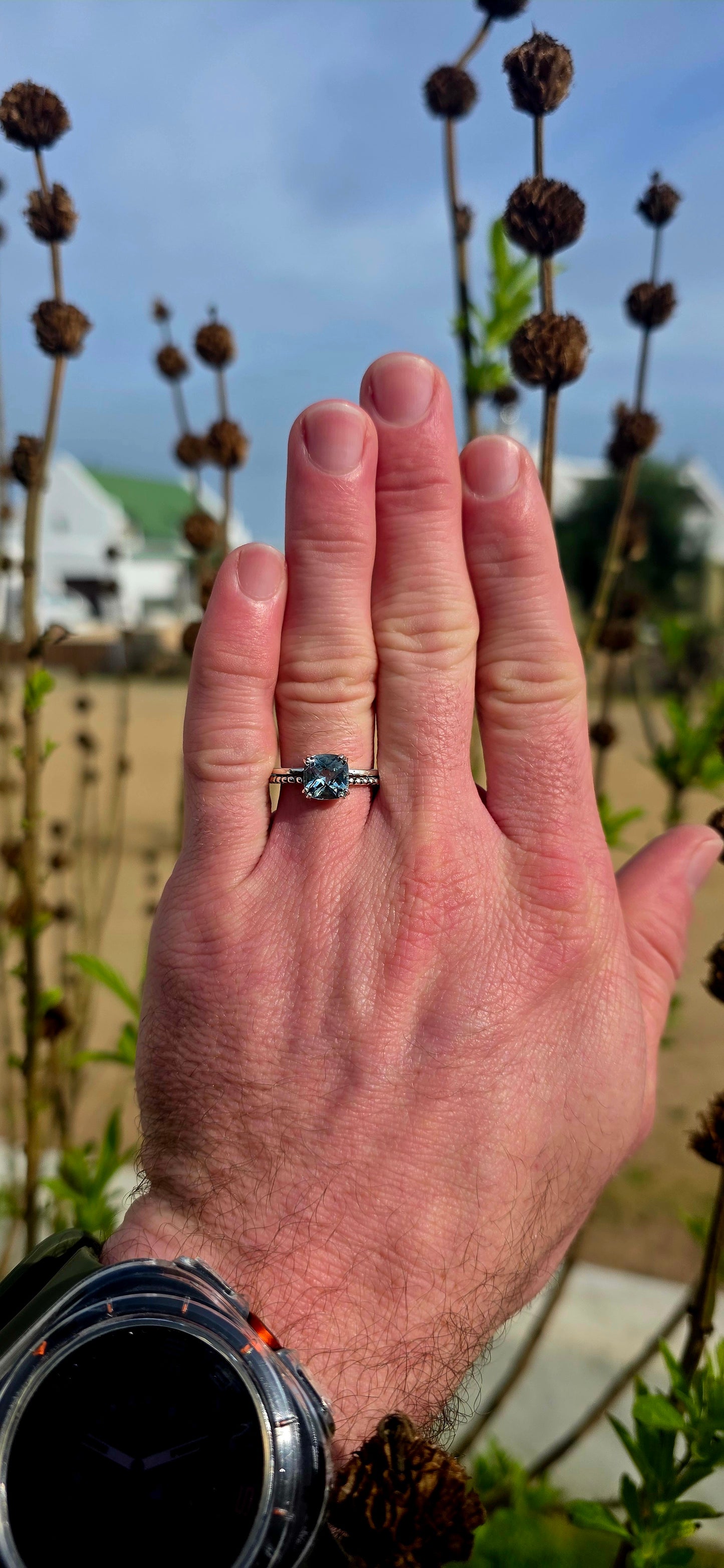 Delicate, elegant and wonderfully unique... this sterling silver solitaire ring offers a fresh take on a timeless classic .
