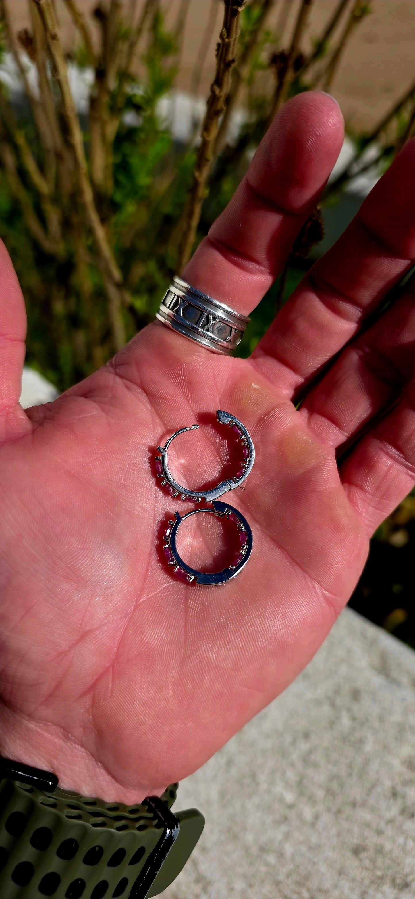 These sterling silver ruby huggie earrings are the perfect everyday luxury for lovers of vibrant gemstones .