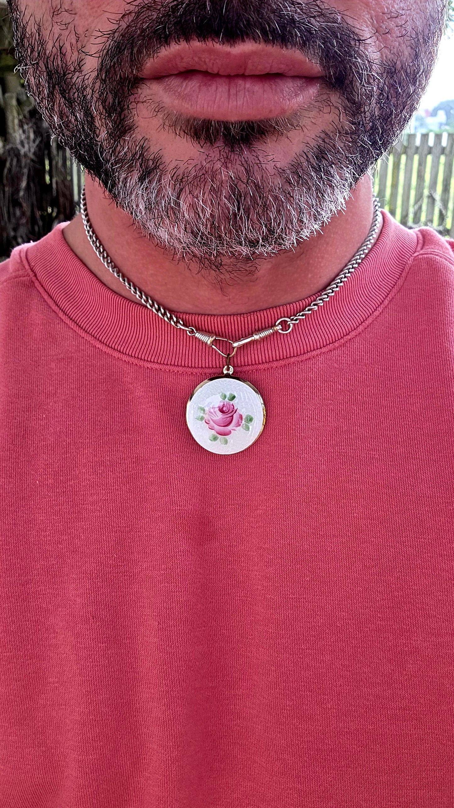 A wonderfully romantic piece from the golden age of vintage costume jewellery, this generously sized circa 1950s pendant captures all the charm and femininity of mid-century design.